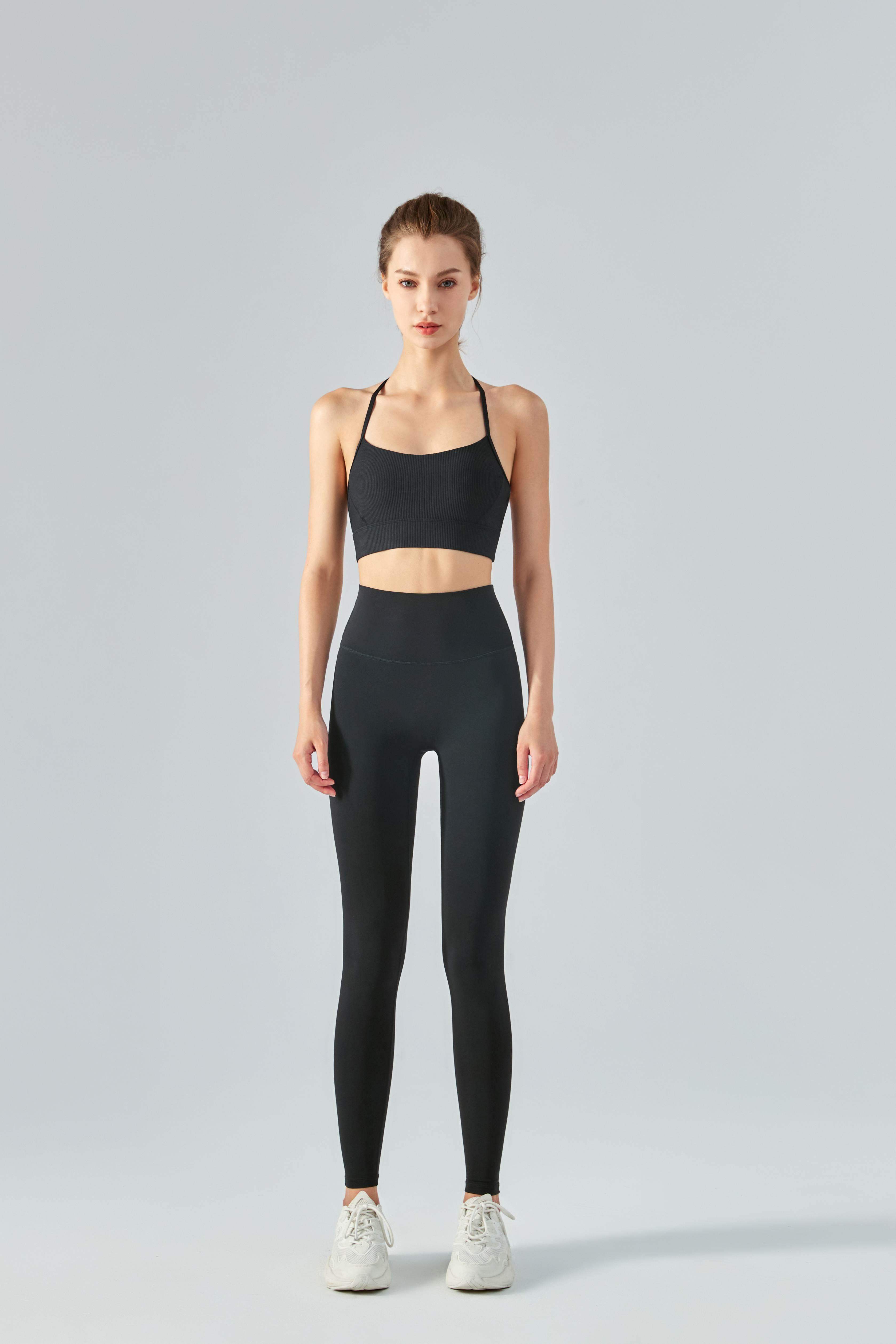 Gerippter Neckholder-Sport-BH