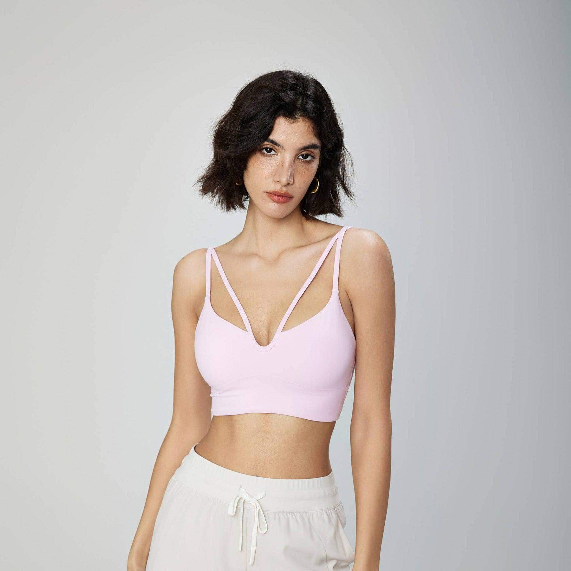 Stoßdämpfender Sport-BH mit V-Ausschnitt