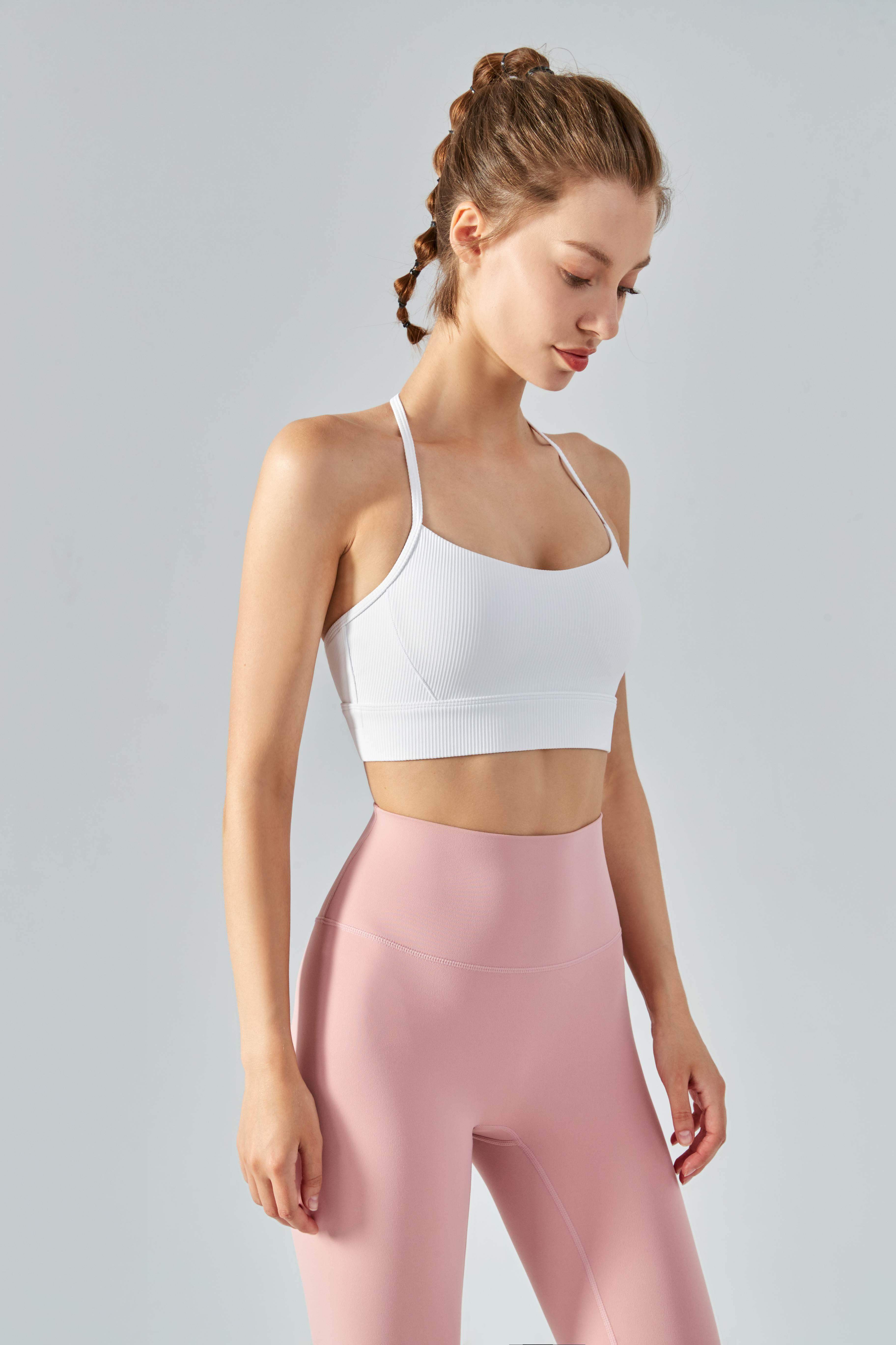 Gerippter Neckholder-Sport-BH