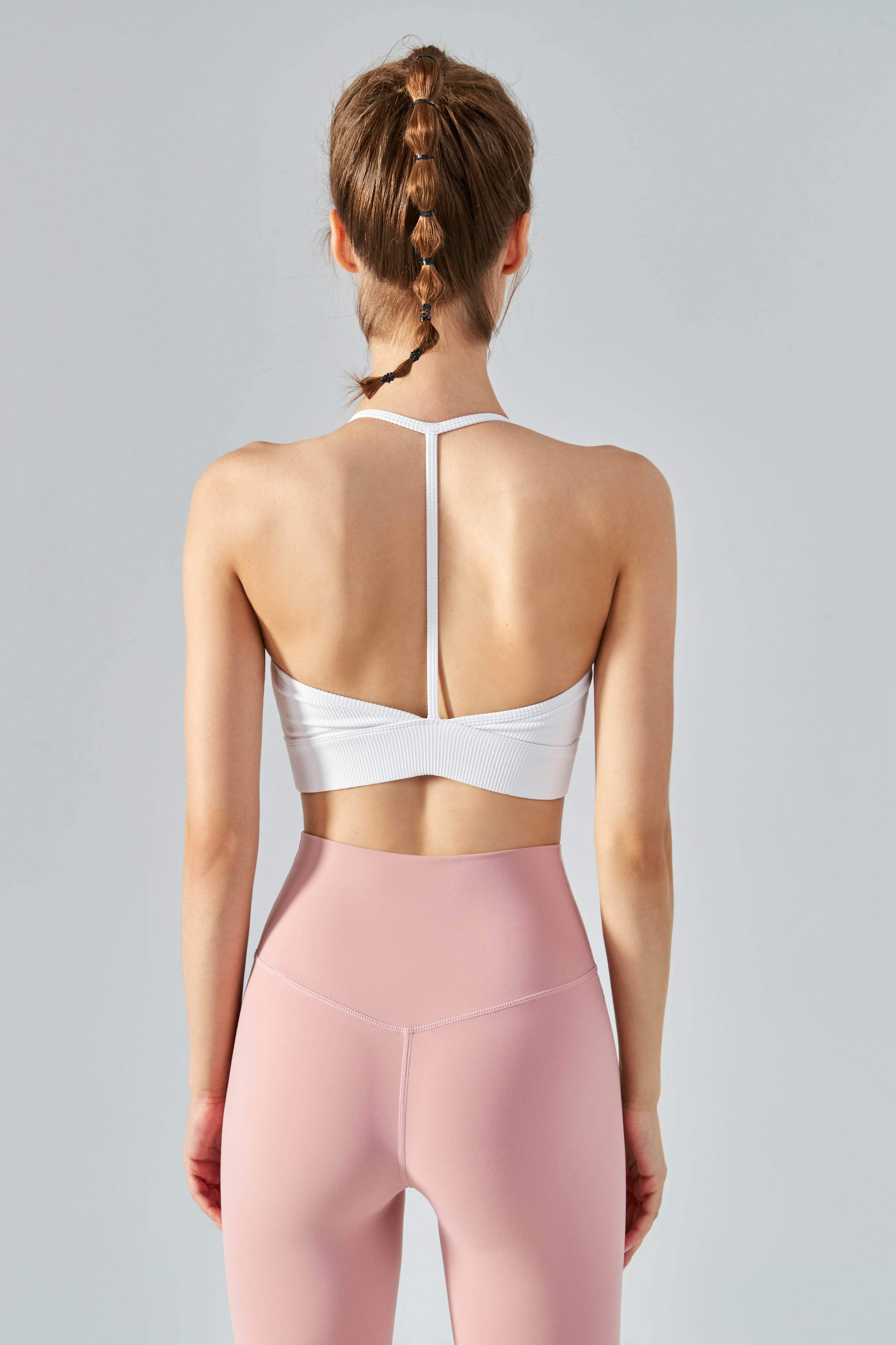 Gerippter Neckholder-Sport-BH