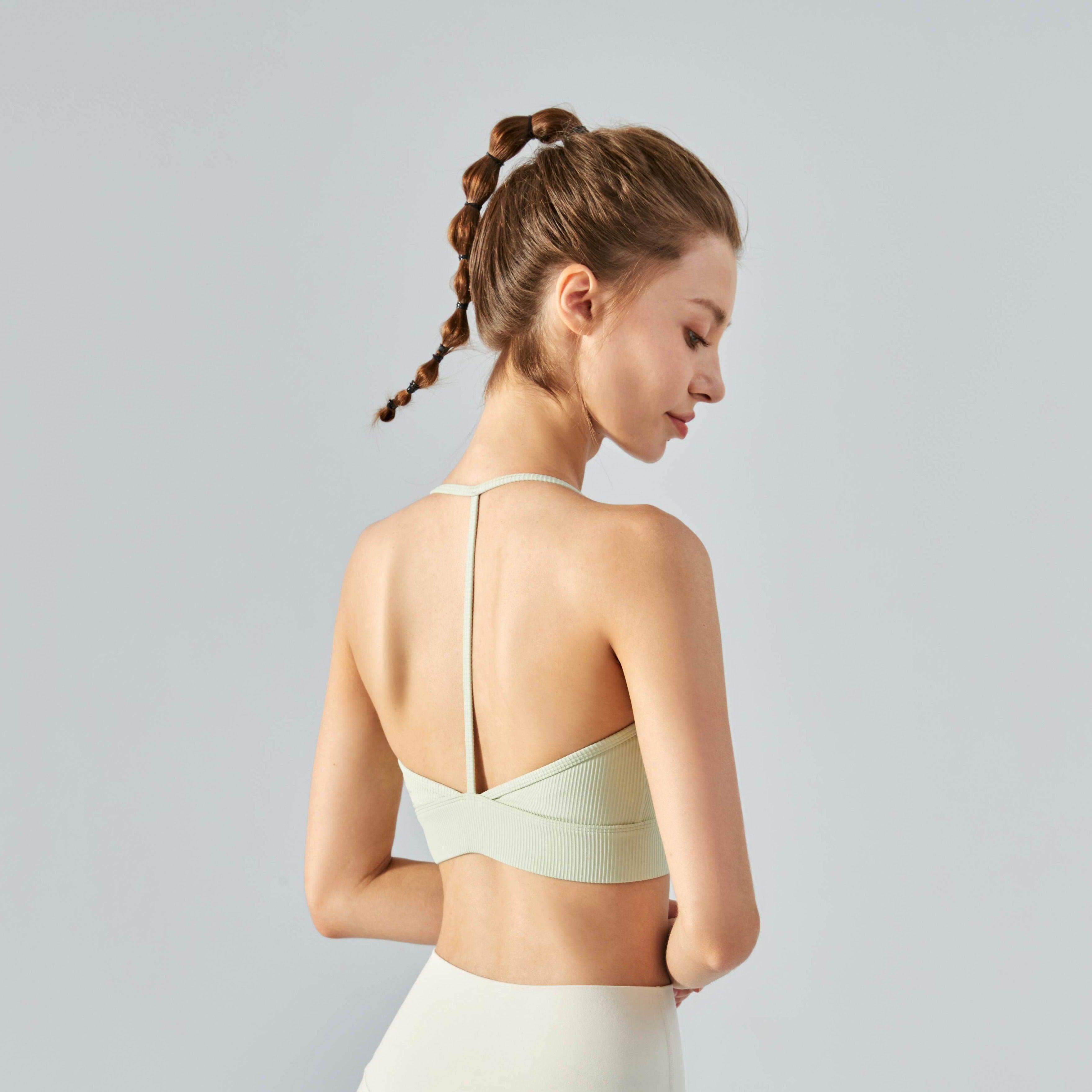 Gerippter Neckholder-Sport-BH