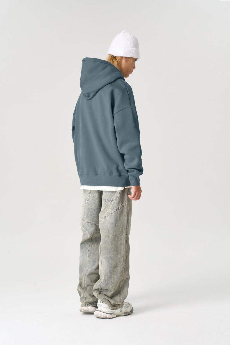 Winddichtes Sweatshirt mit hohem Kragen und Fleecefutter, 350 g