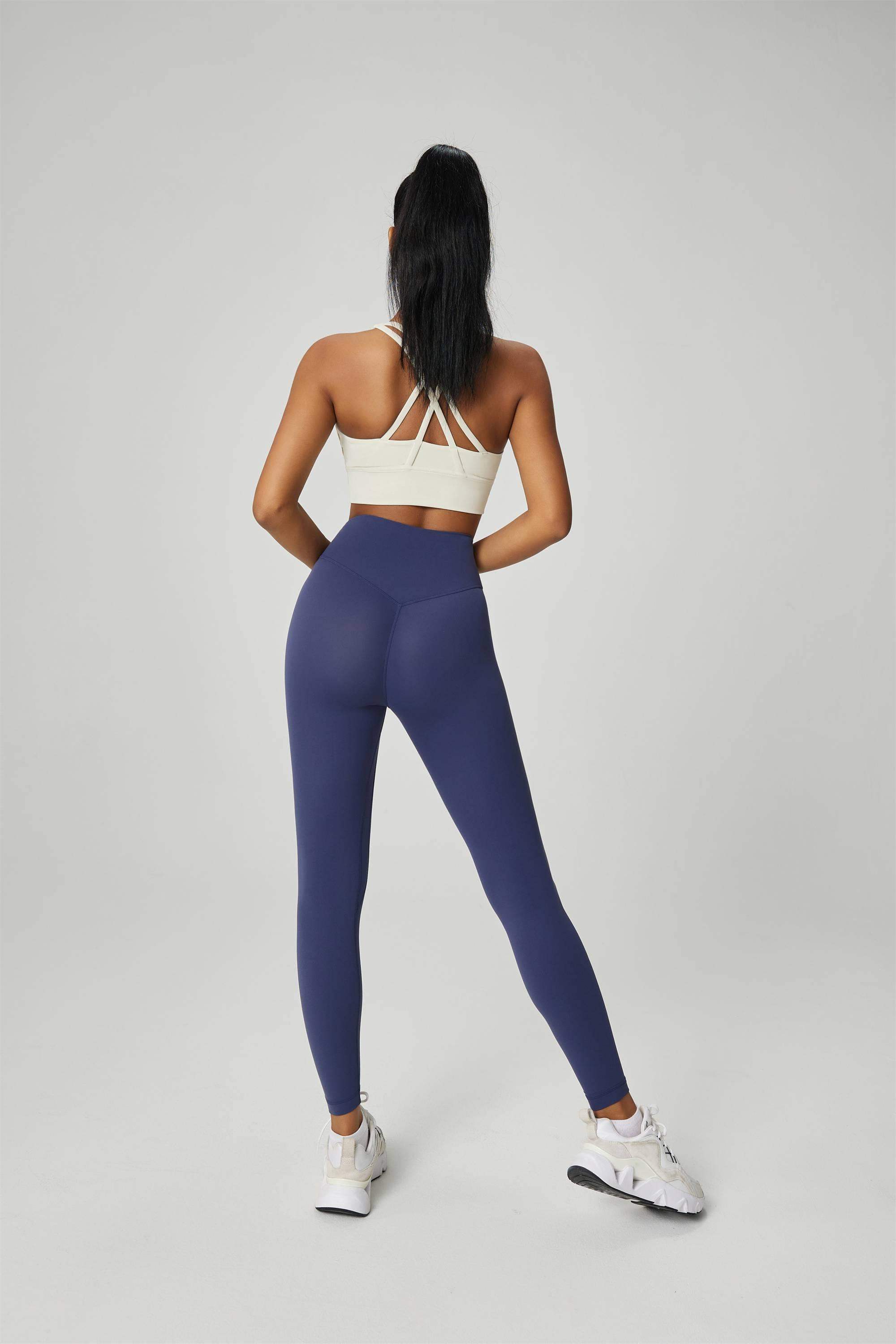 Schweißableitende, atmungsaktive Fitness-Leggings mit hoher Taille