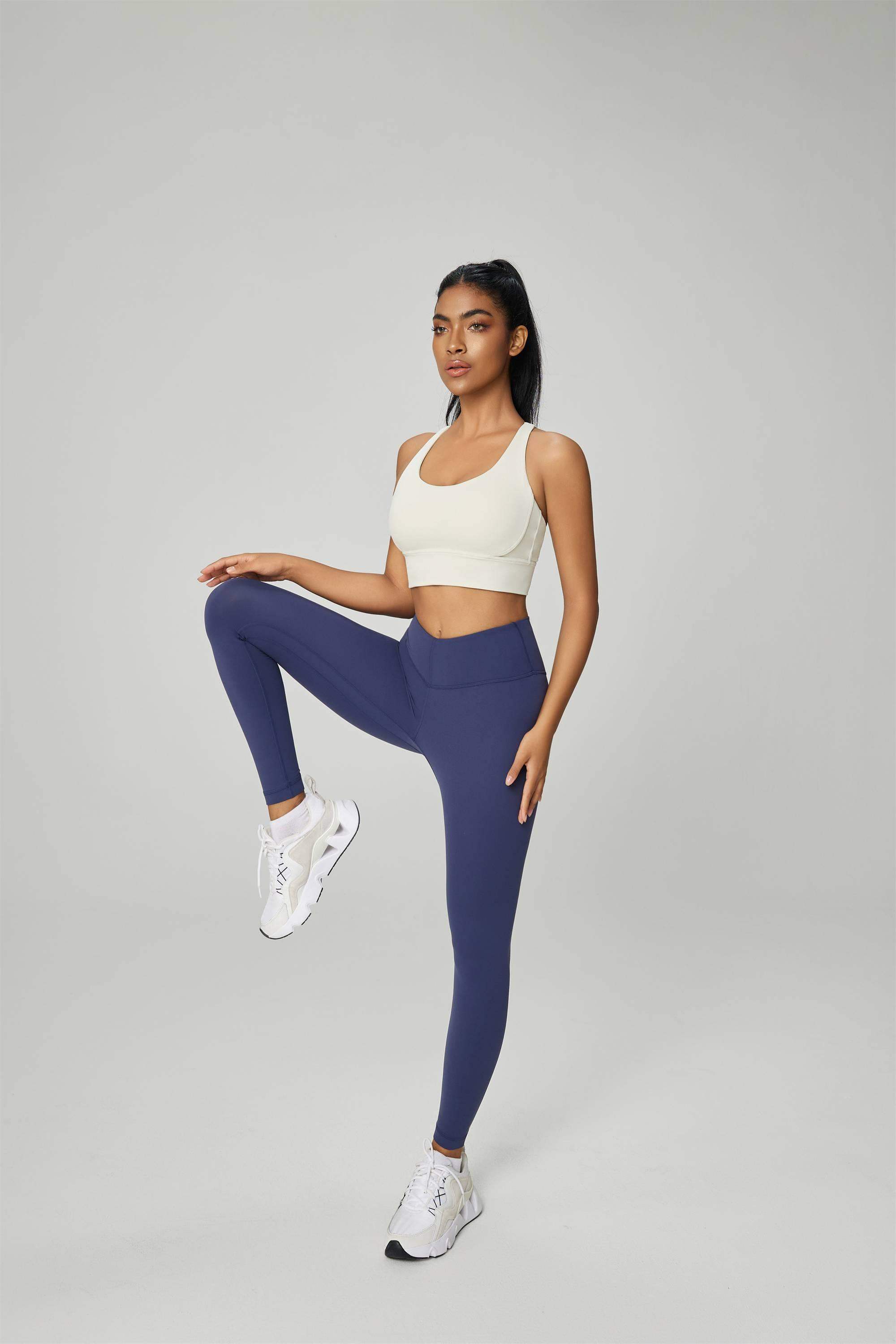 Schweißableitende, atmungsaktive Fitness-Leggings mit hoher Taille