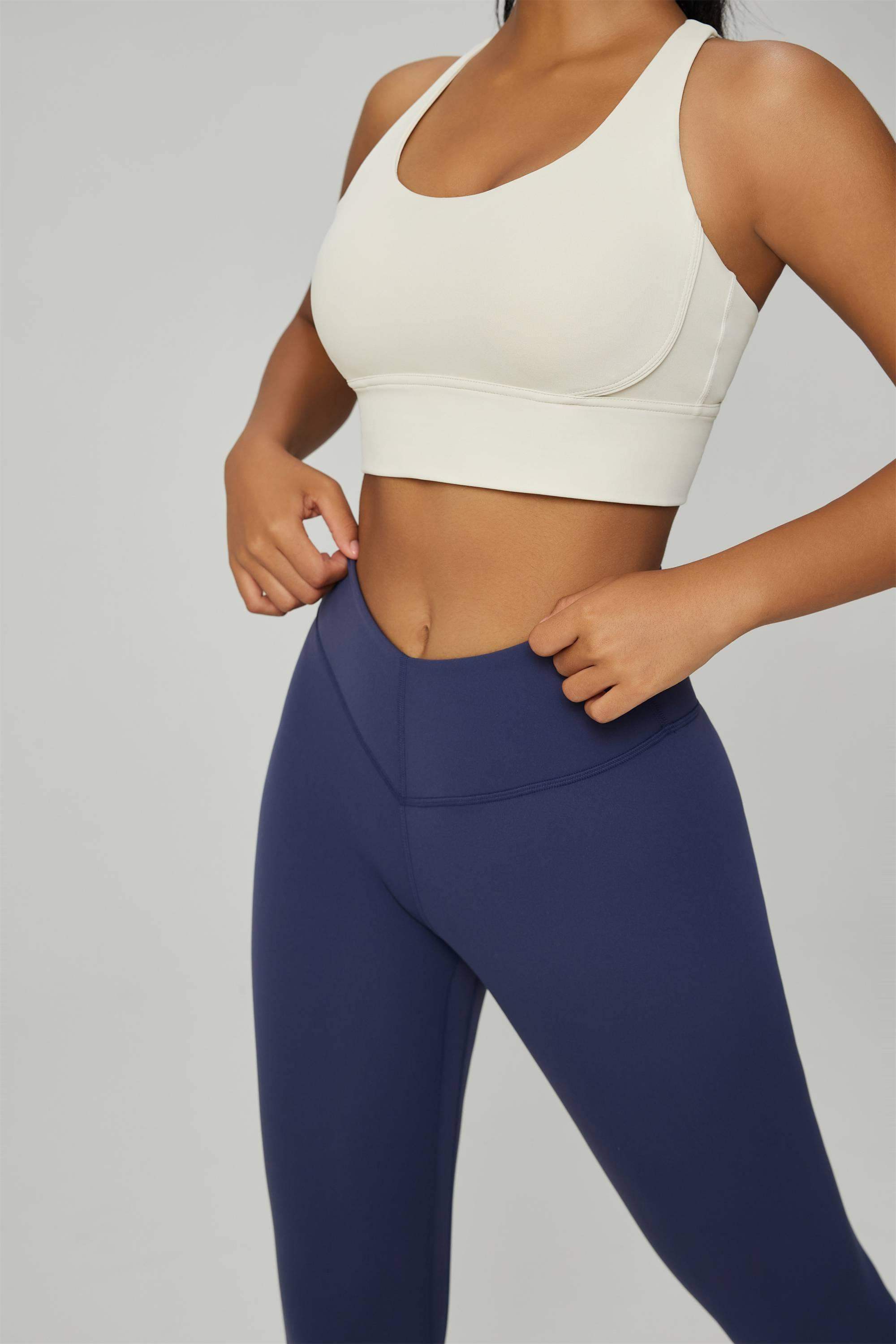 Schweißableitende, atmungsaktive Fitness-Leggings mit hoher Taille