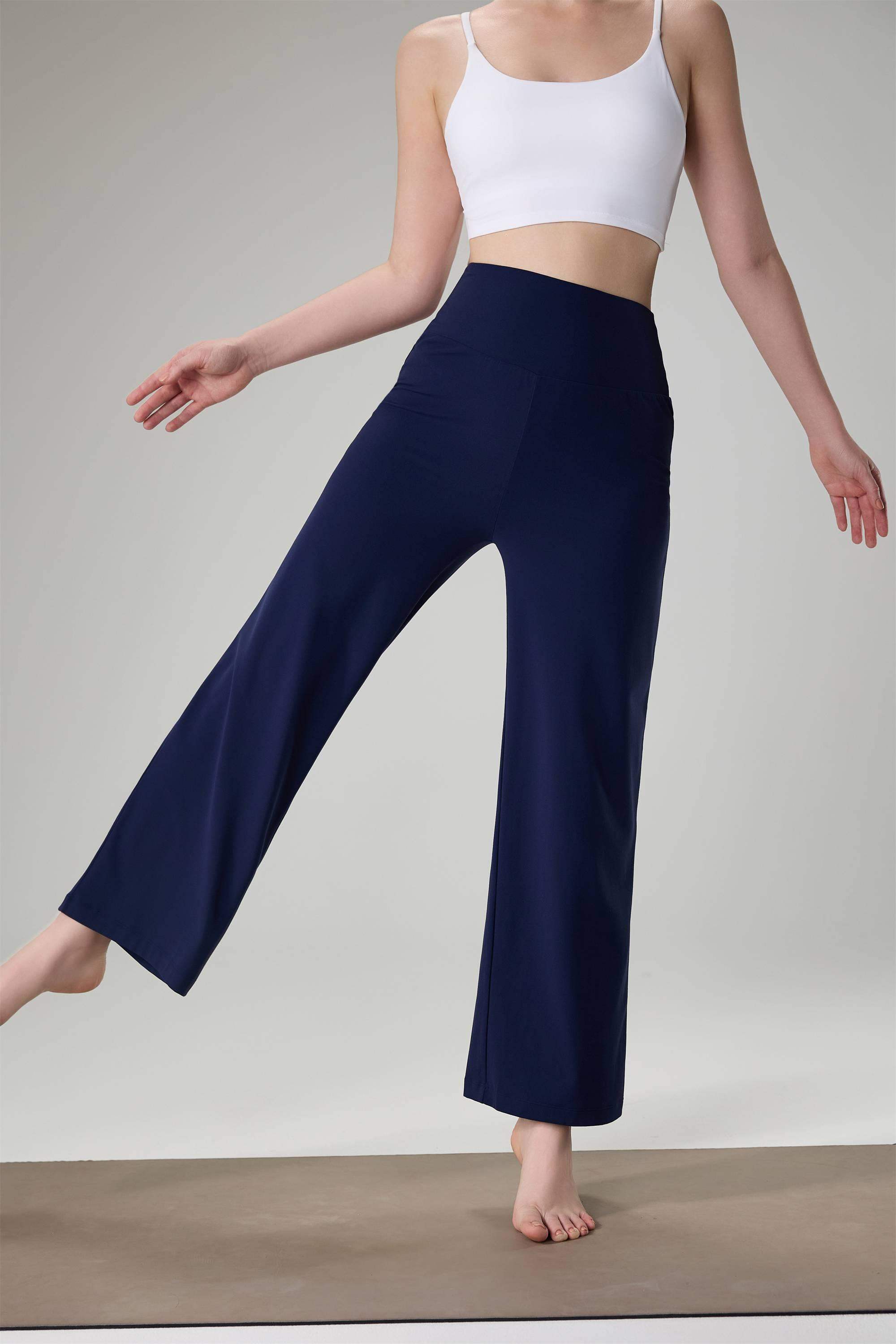 Yogahose mit hoher Taille und weitem Bein