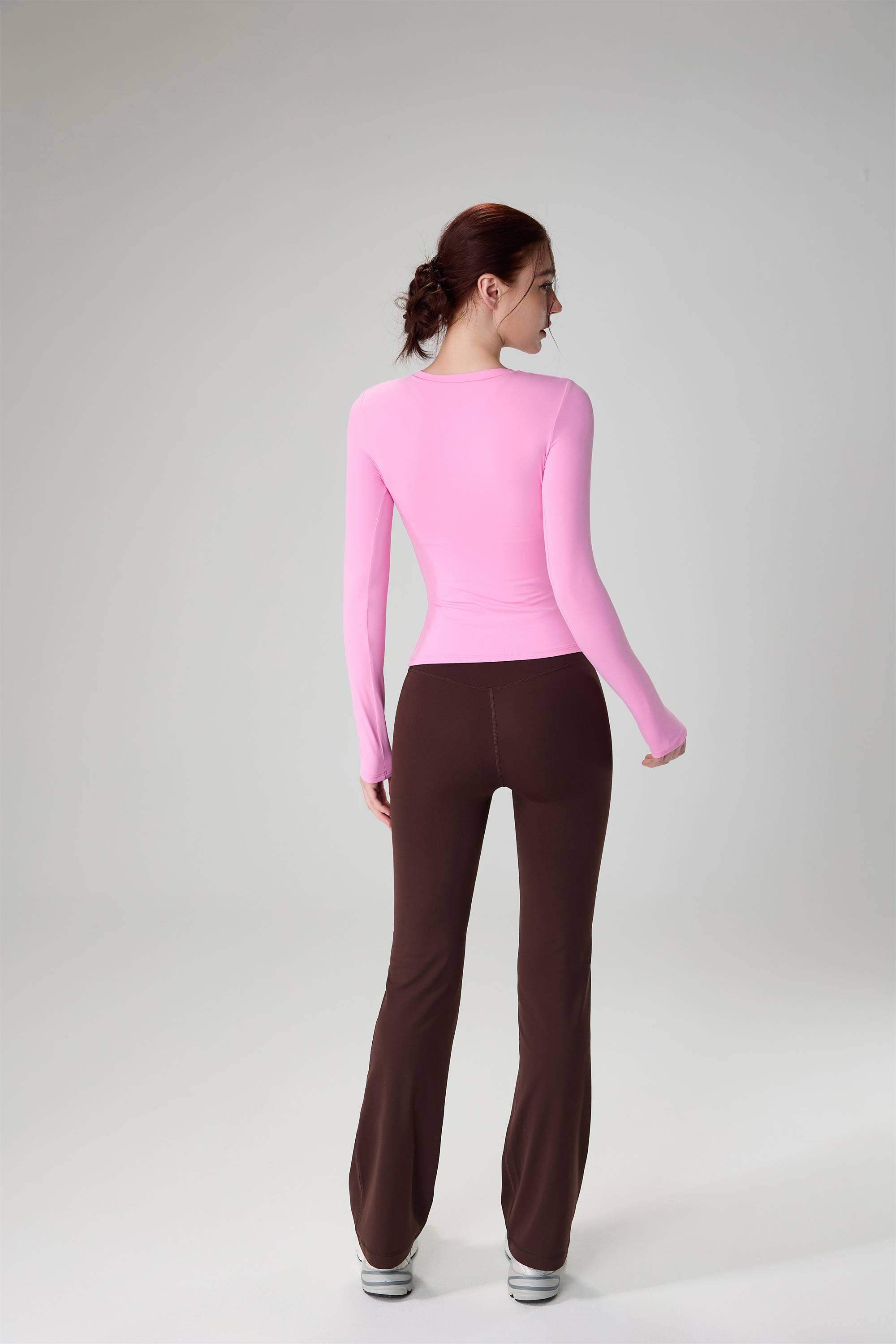 Figurbetontes Yoga-Sport-Top mit Rundhalsausschnitt