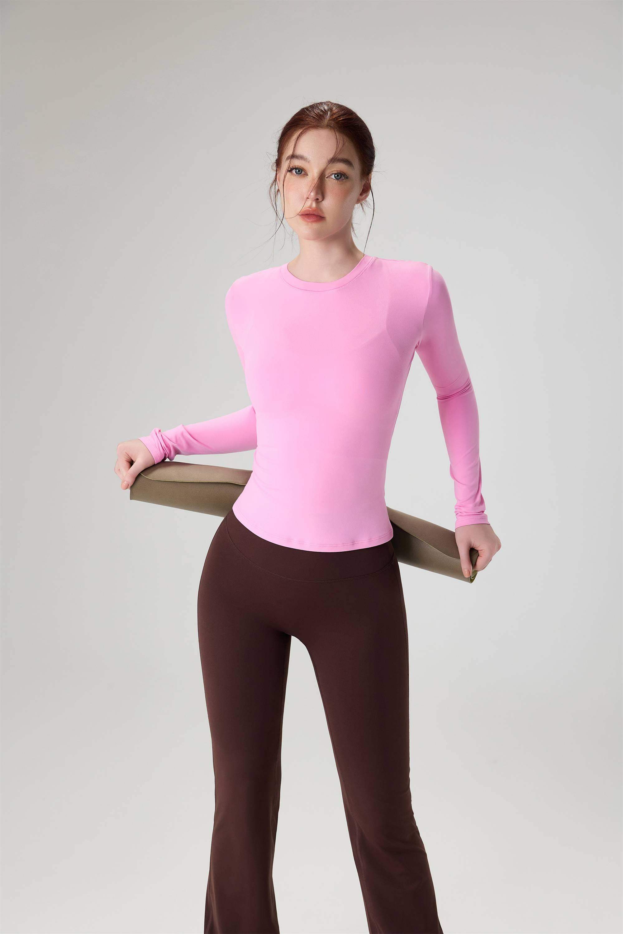 Figurbetontes Yoga-Sport-Top mit Rundhalsausschnitt