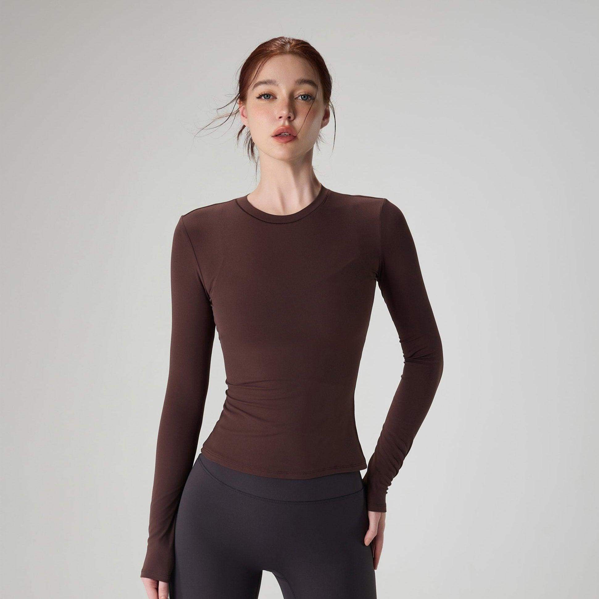 Figurbetontes Yoga-Sport-Top mit Rundhalsausschnitt