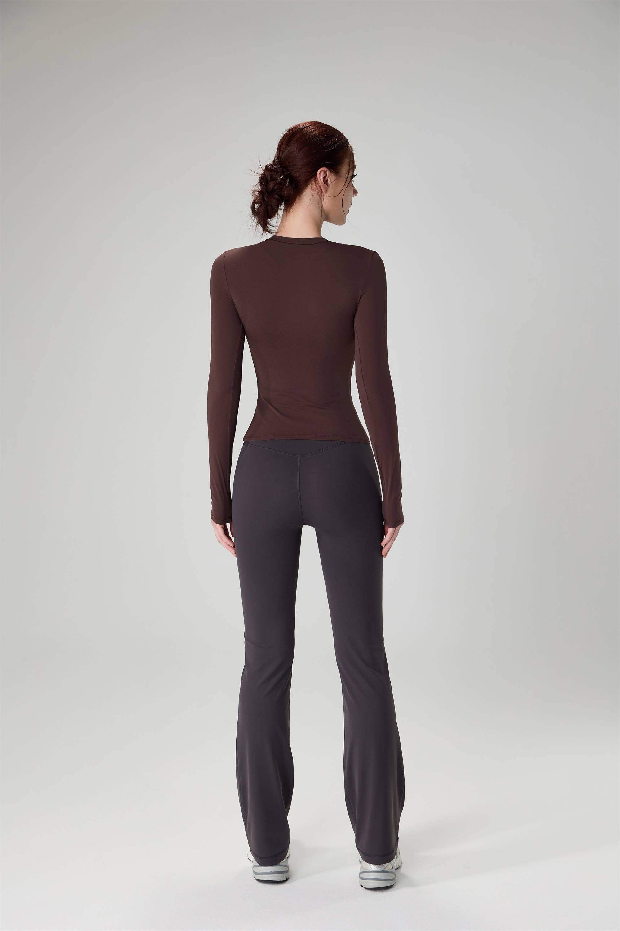 Figurbetontes Yoga-Sport-Top mit Rundhalsausschnitt