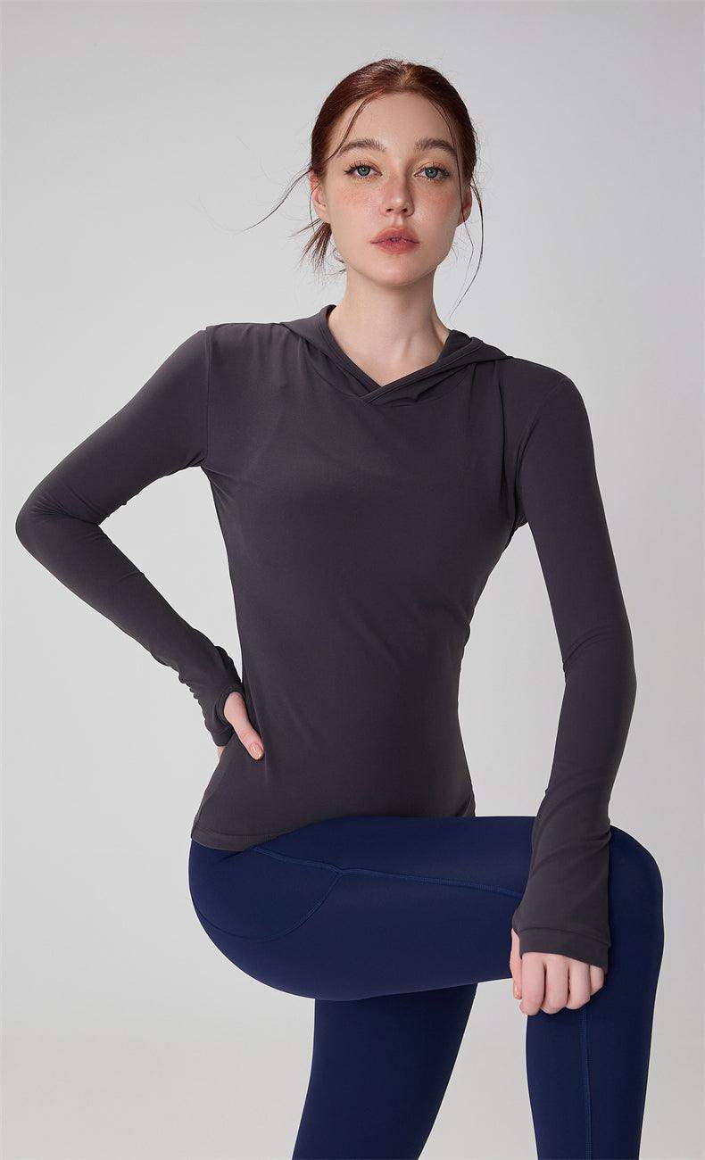 Schnelltrocknender Slim-Fit-Hoodie für Damen zum Laufen und Trainieren