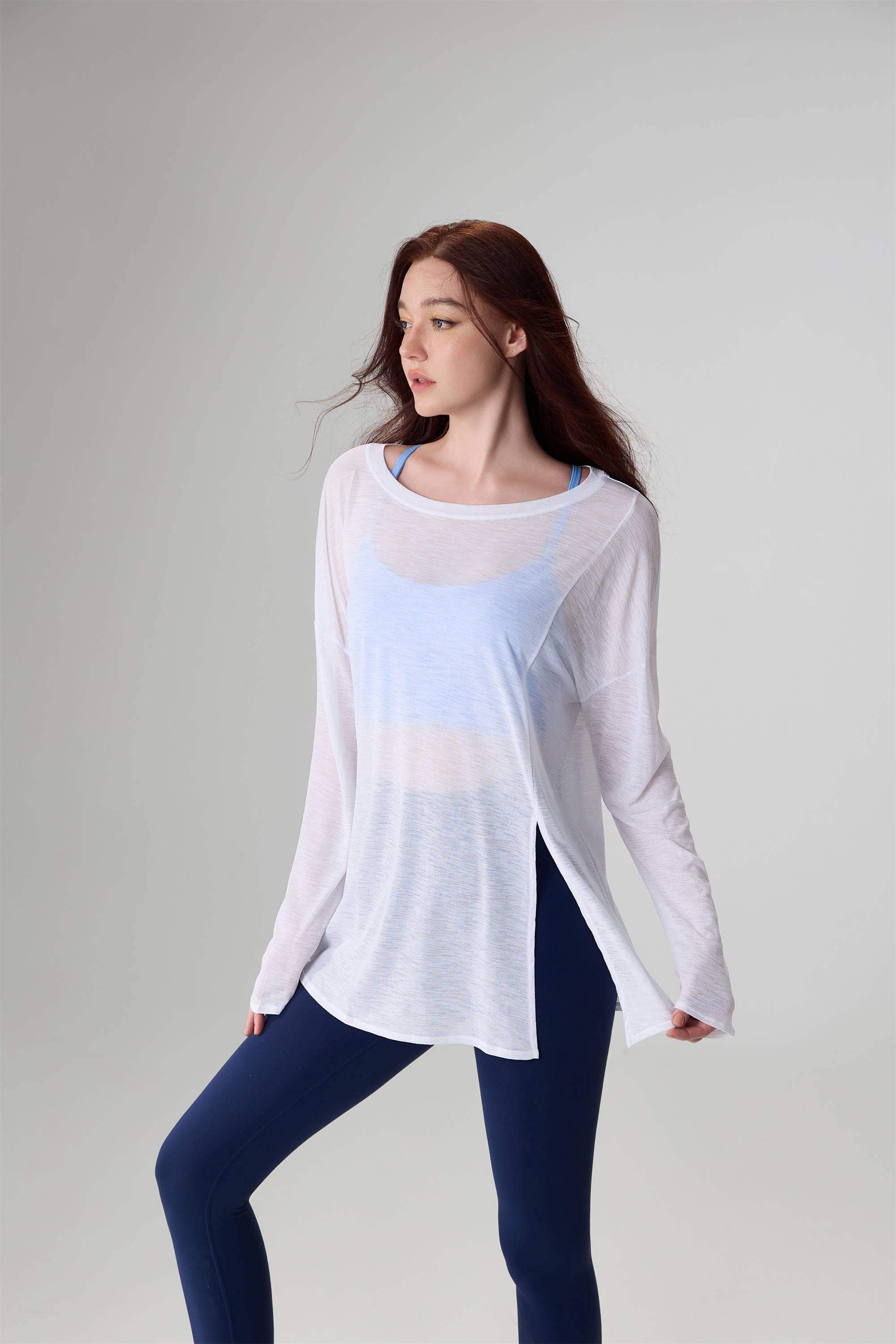 Atmungsaktives Sporttop aus Flammgarn mit lockerer Passform