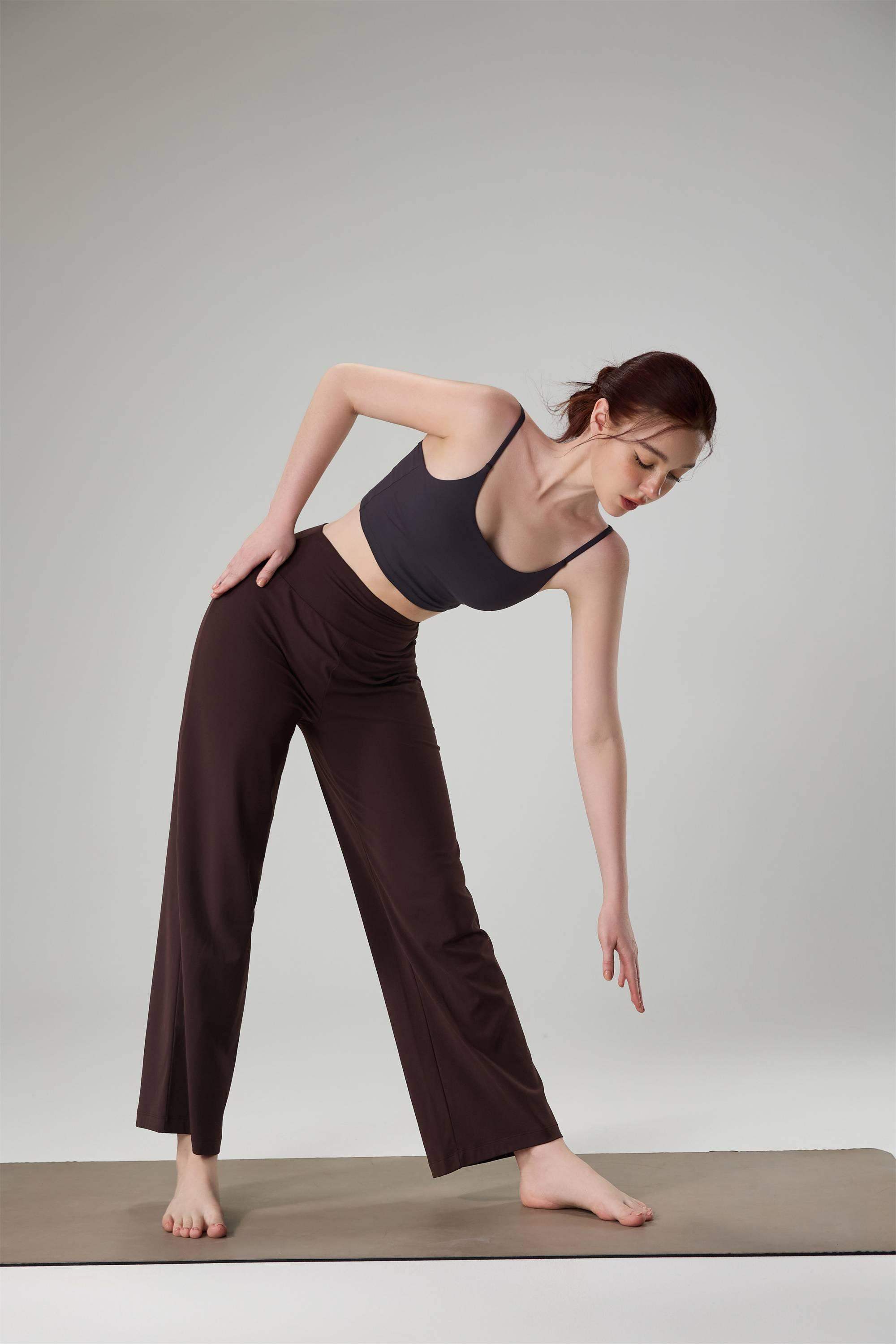 Yogahose mit hoher Taille und weitem Bein