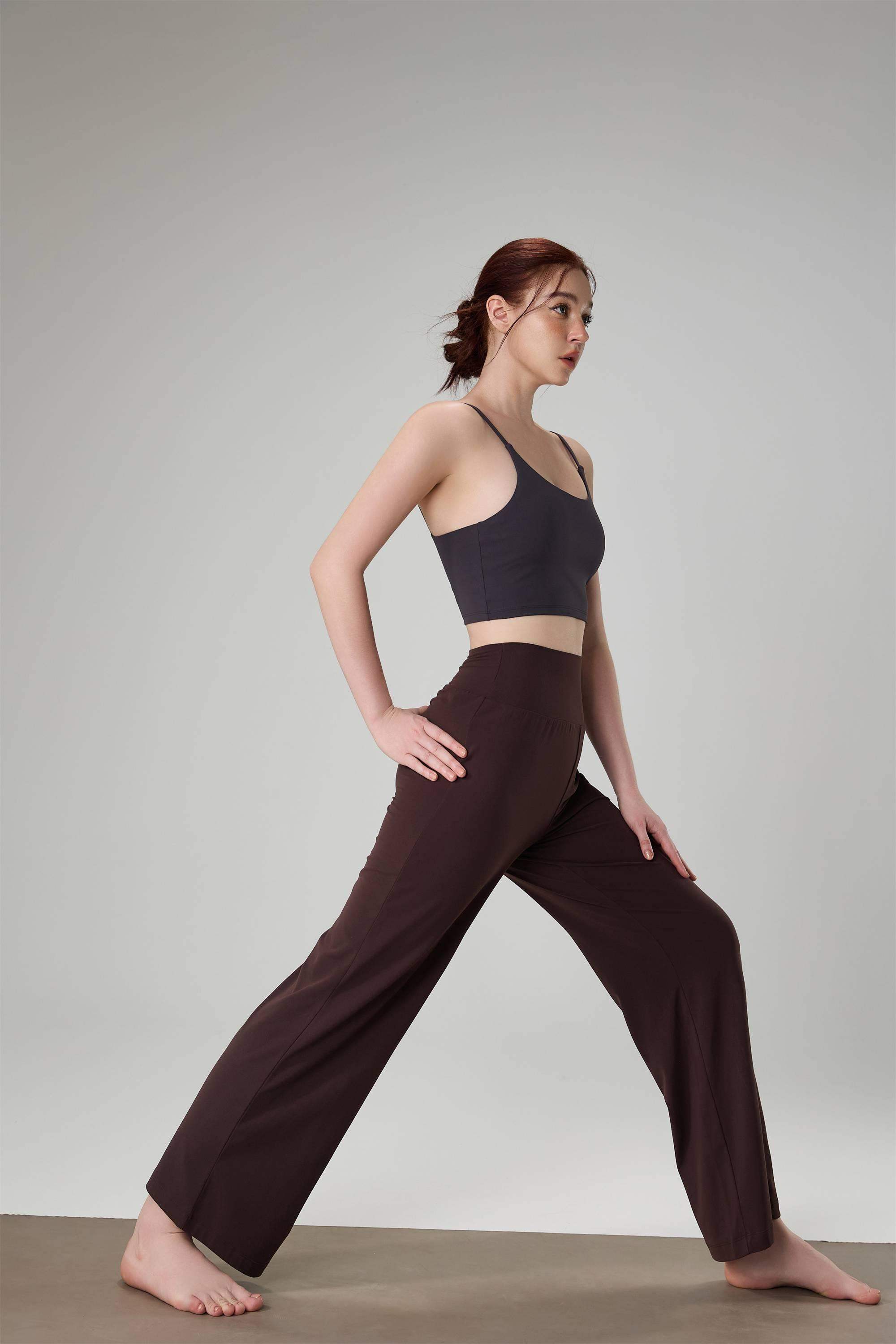 Yogahose mit hoher Taille und weitem Bein