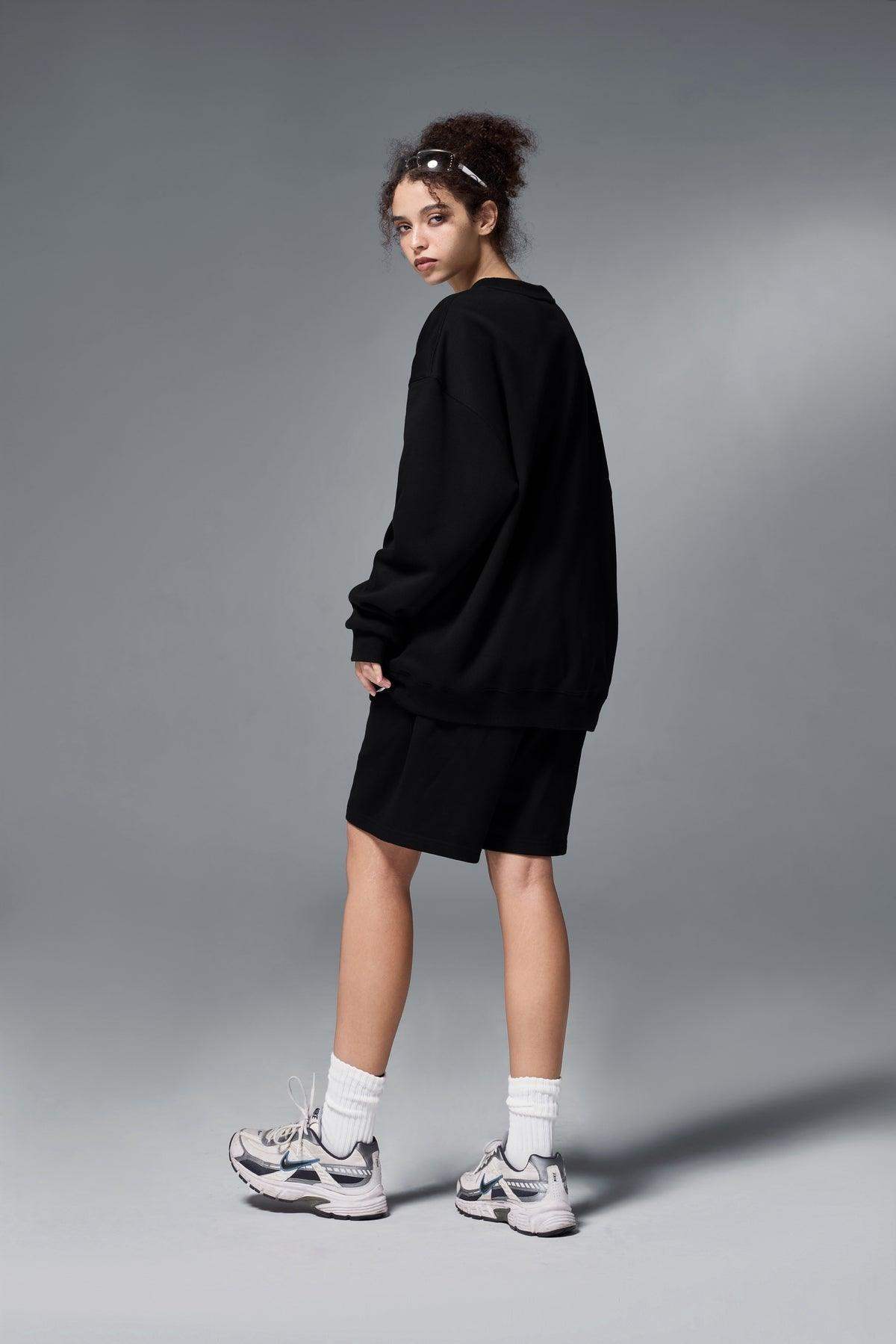 Sweatshirt mit Rundhalsausschnitt und Flammen-Fleece