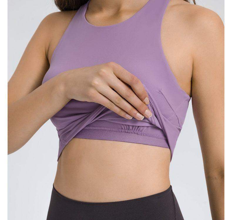 Gepolsterter Sport-BH mit Rundhalsausschnitt