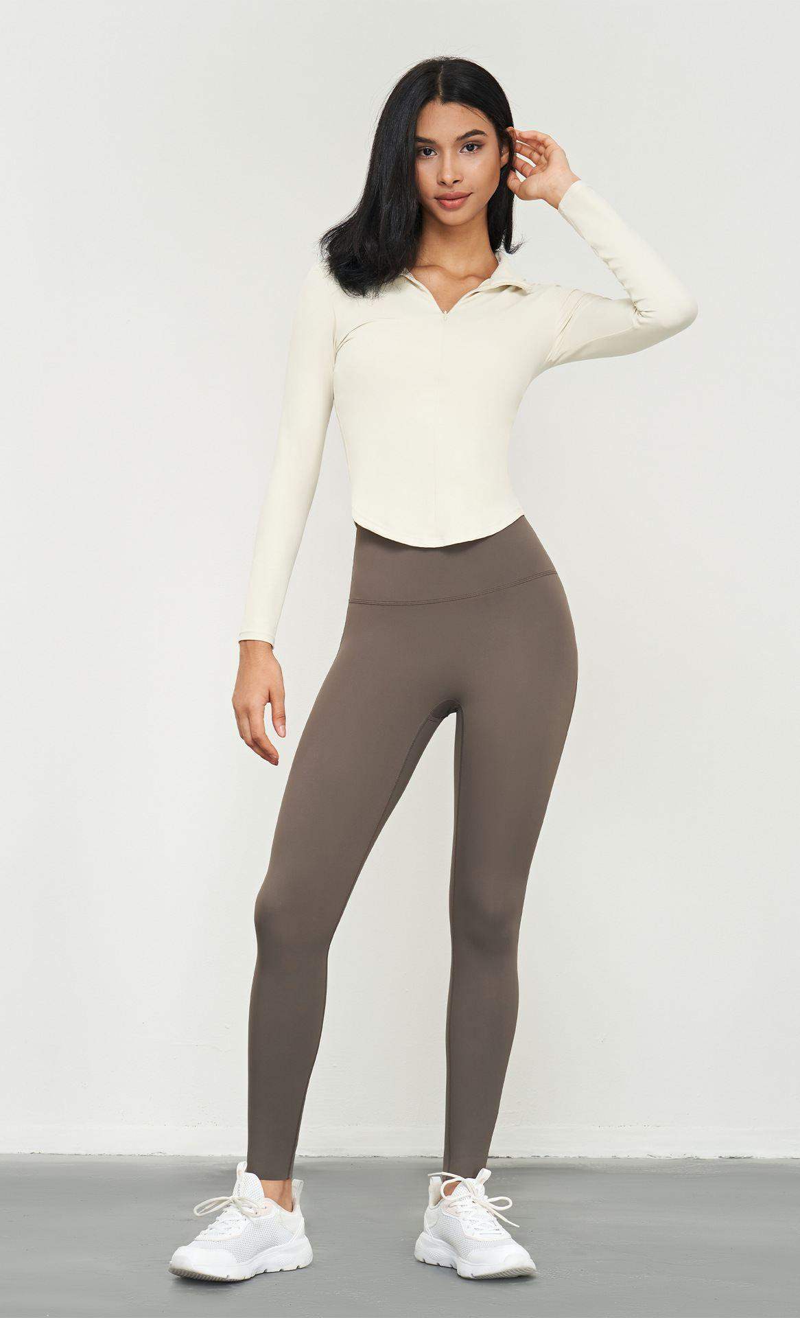 Langarmhemd mit halbem Reißverschluss