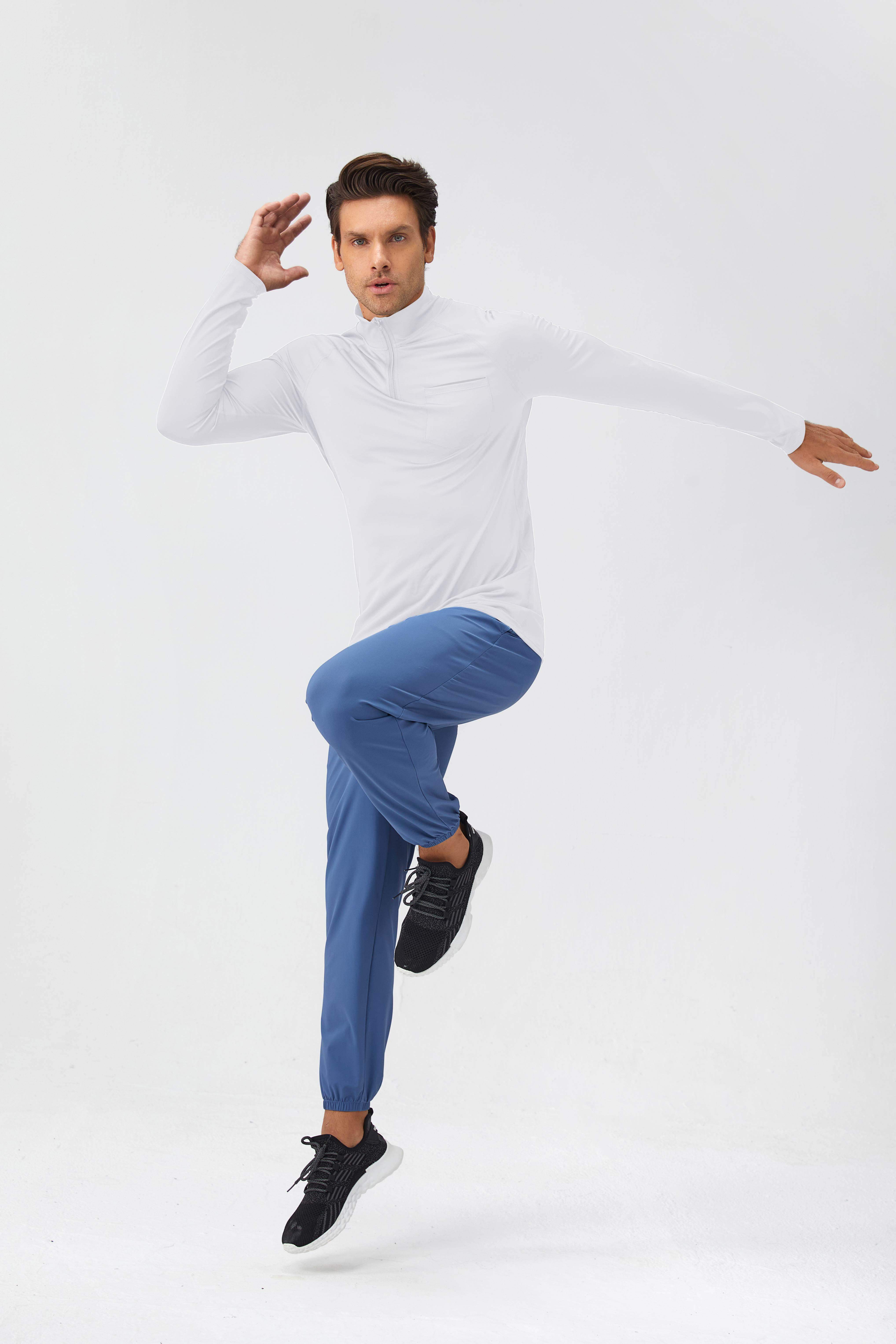 Langarm-Oberteil mit halbem Reißverschluss für Herren