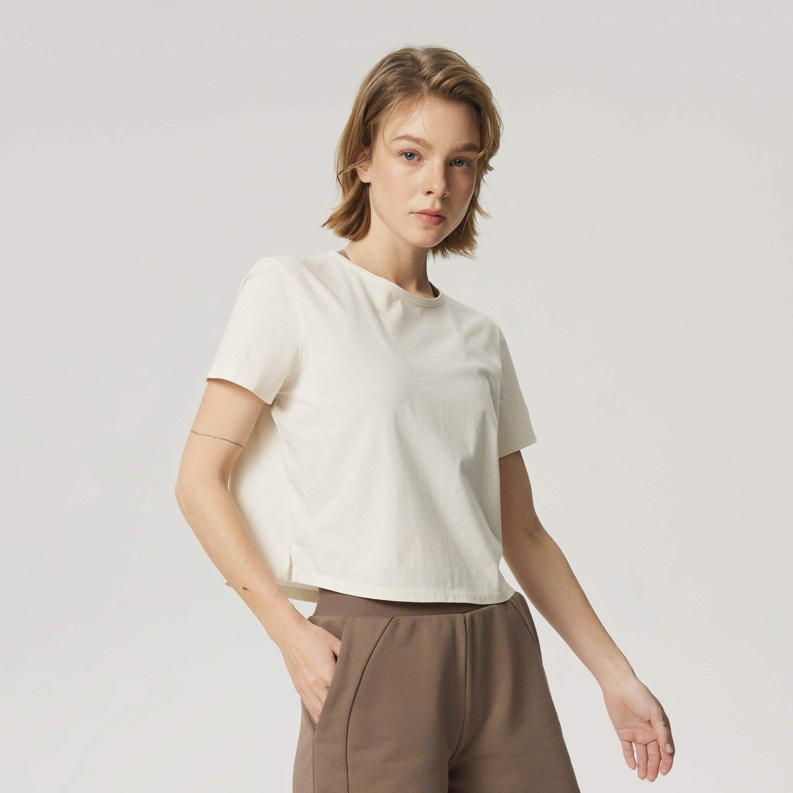 Kurzes T-Shirt aus Pima-Baumwolle
