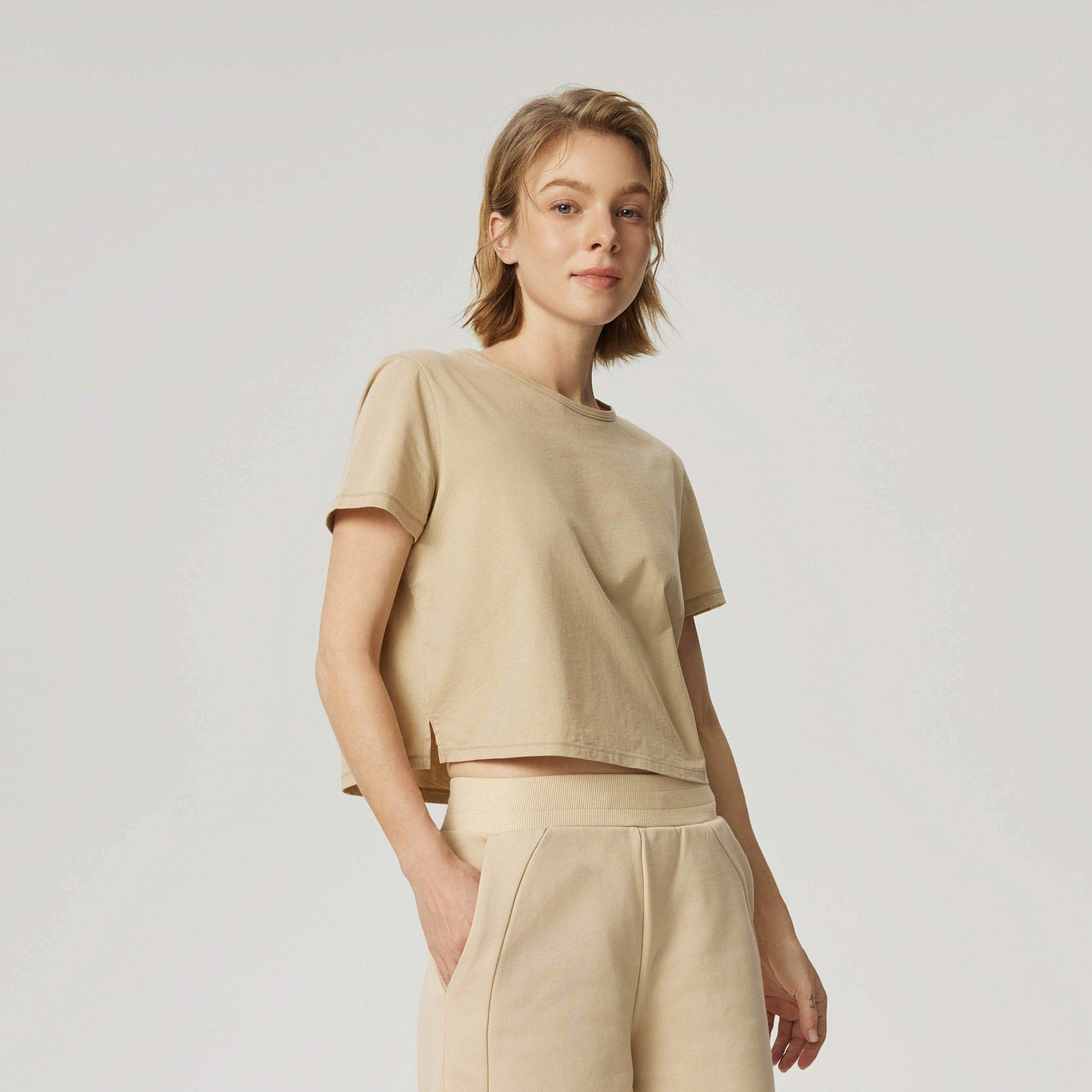 Kurzes T-Shirt aus Pima-Baumwolle