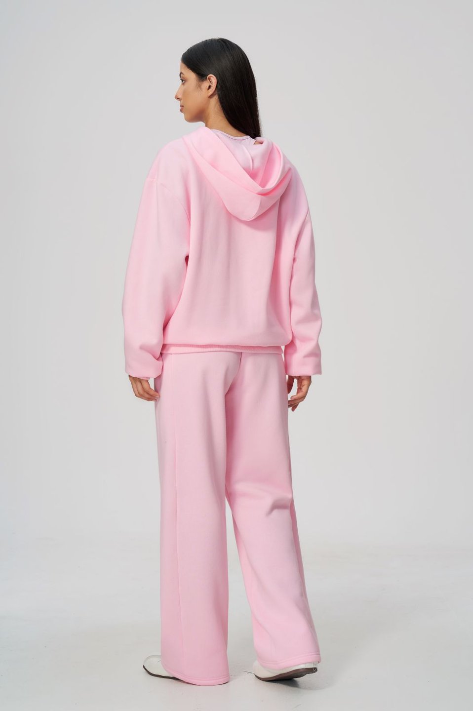 Women's Fleece-Lined Oversized Fit Zip-Up Jacket Pants Set