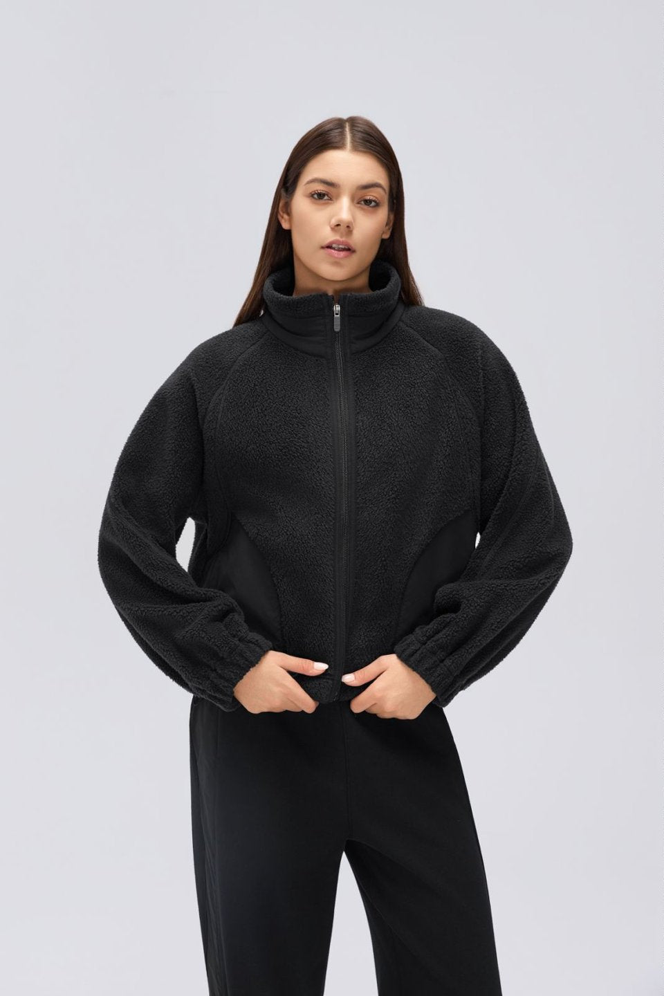 Women's Fleece-Lined Stand-Collar Thermal Jacket