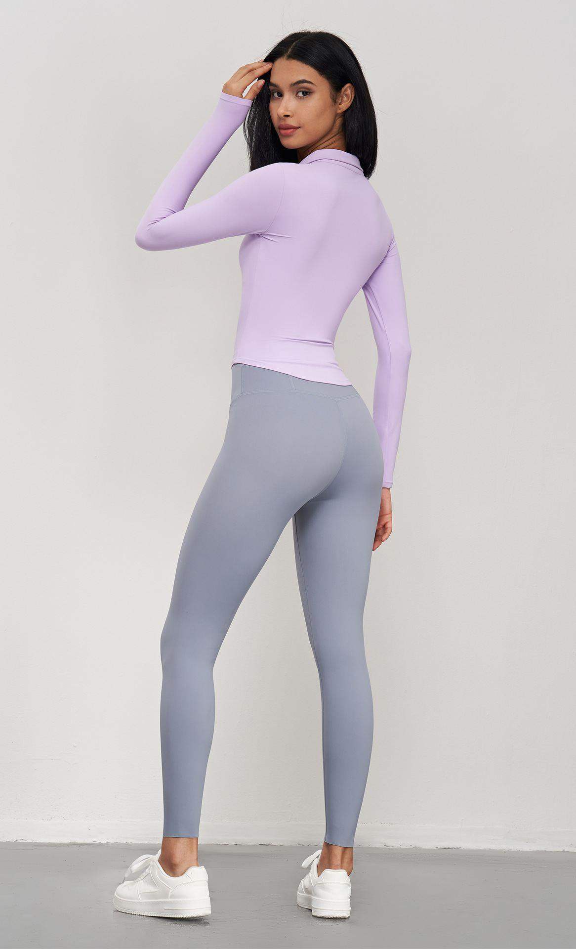 Langarmhemd mit halbem Reißverschluss