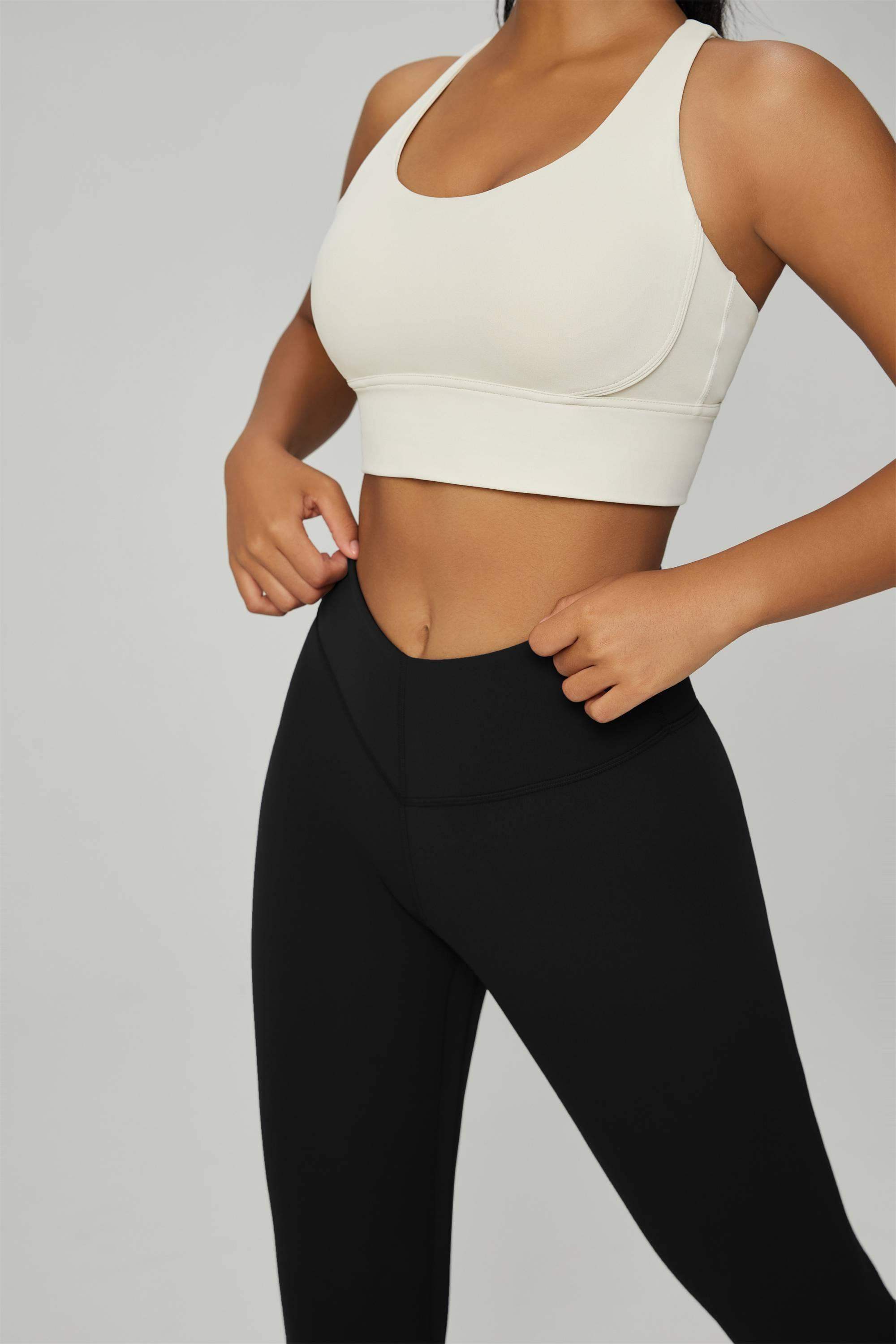 Schweißableitende, atmungsaktive Fitness-Leggings mit hoher Taille