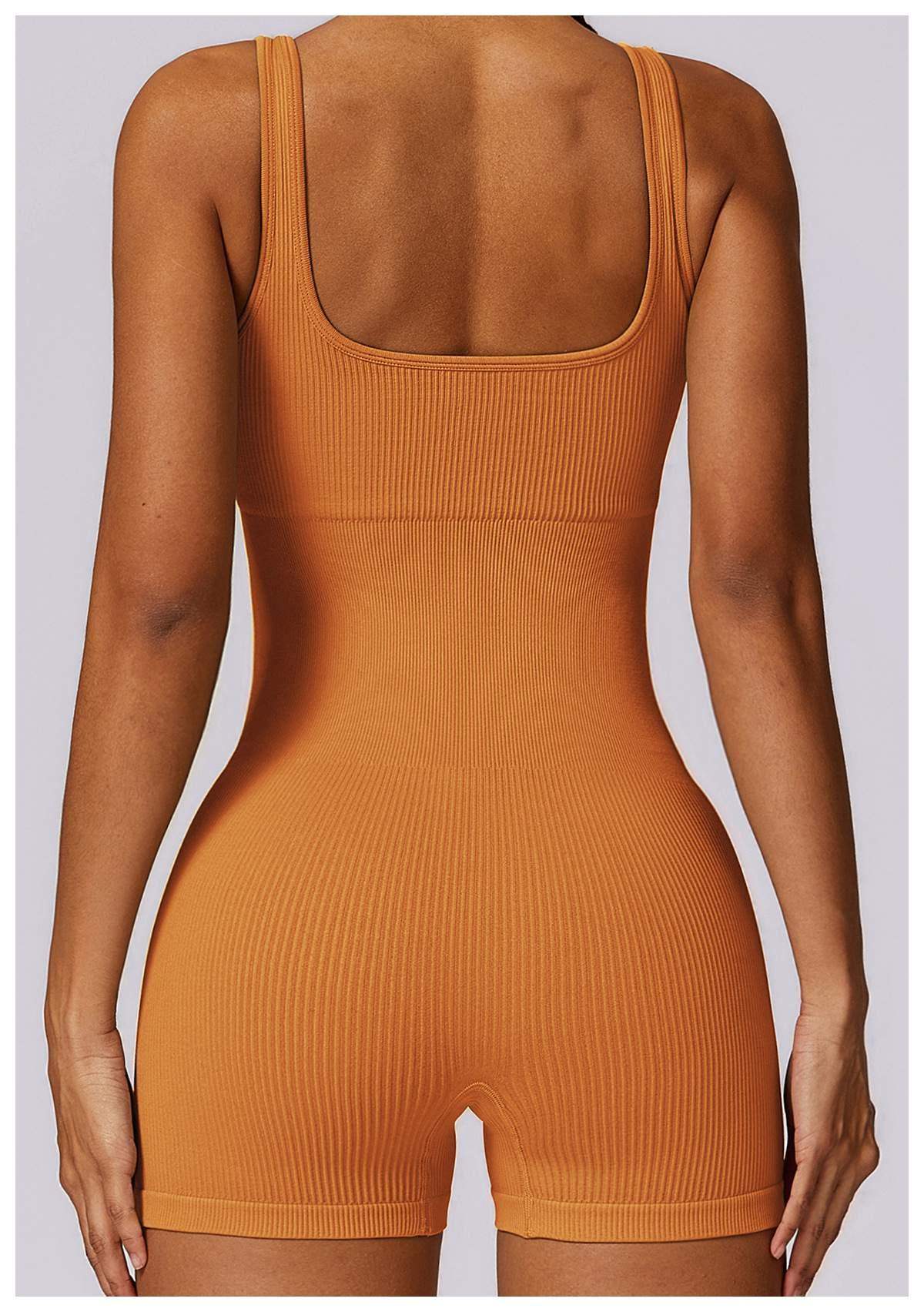 Gerippter nahtloser Yoga-Bodysuit