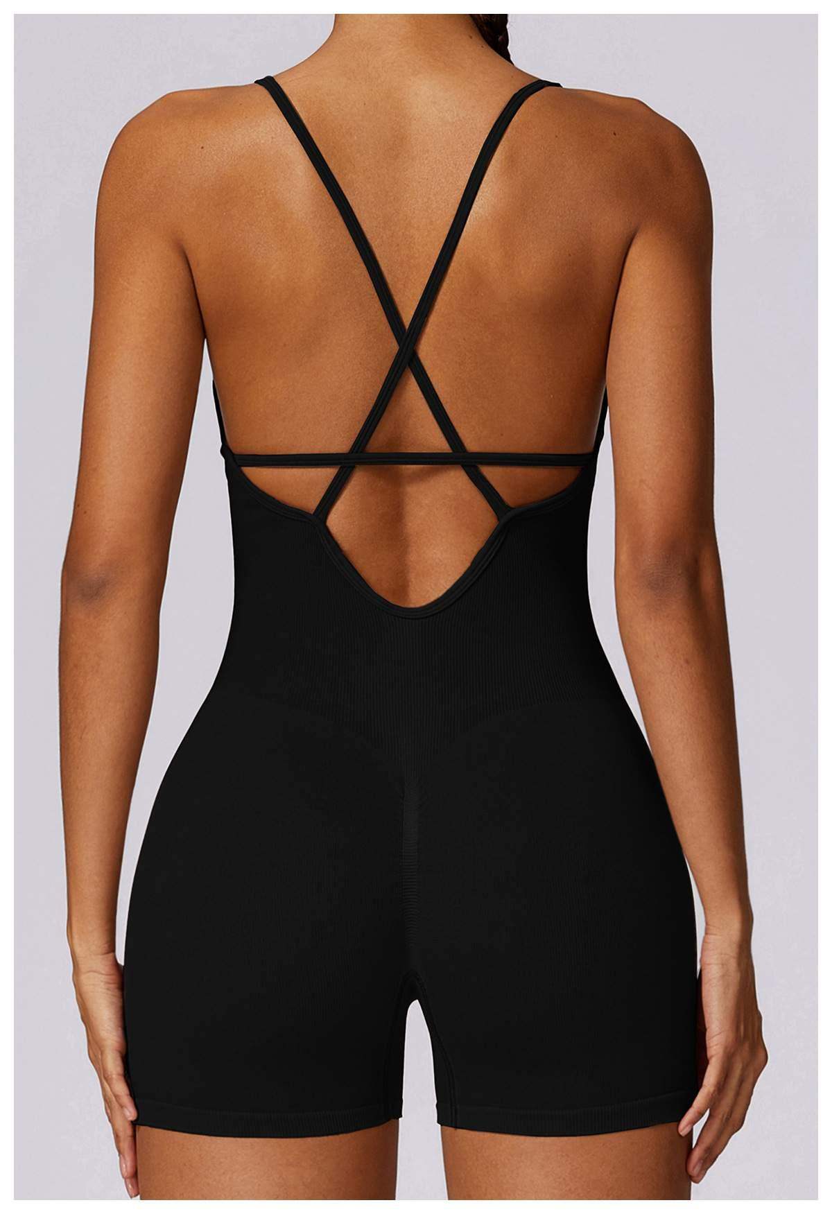 Nahtloser Rücken-Beauty-Yoga-Bodysuit