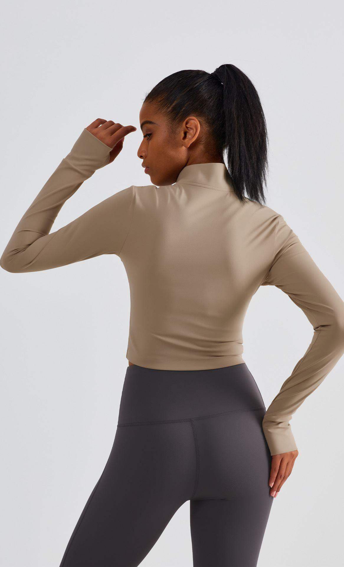 Langärmelige Lauf-Fitnessjacke