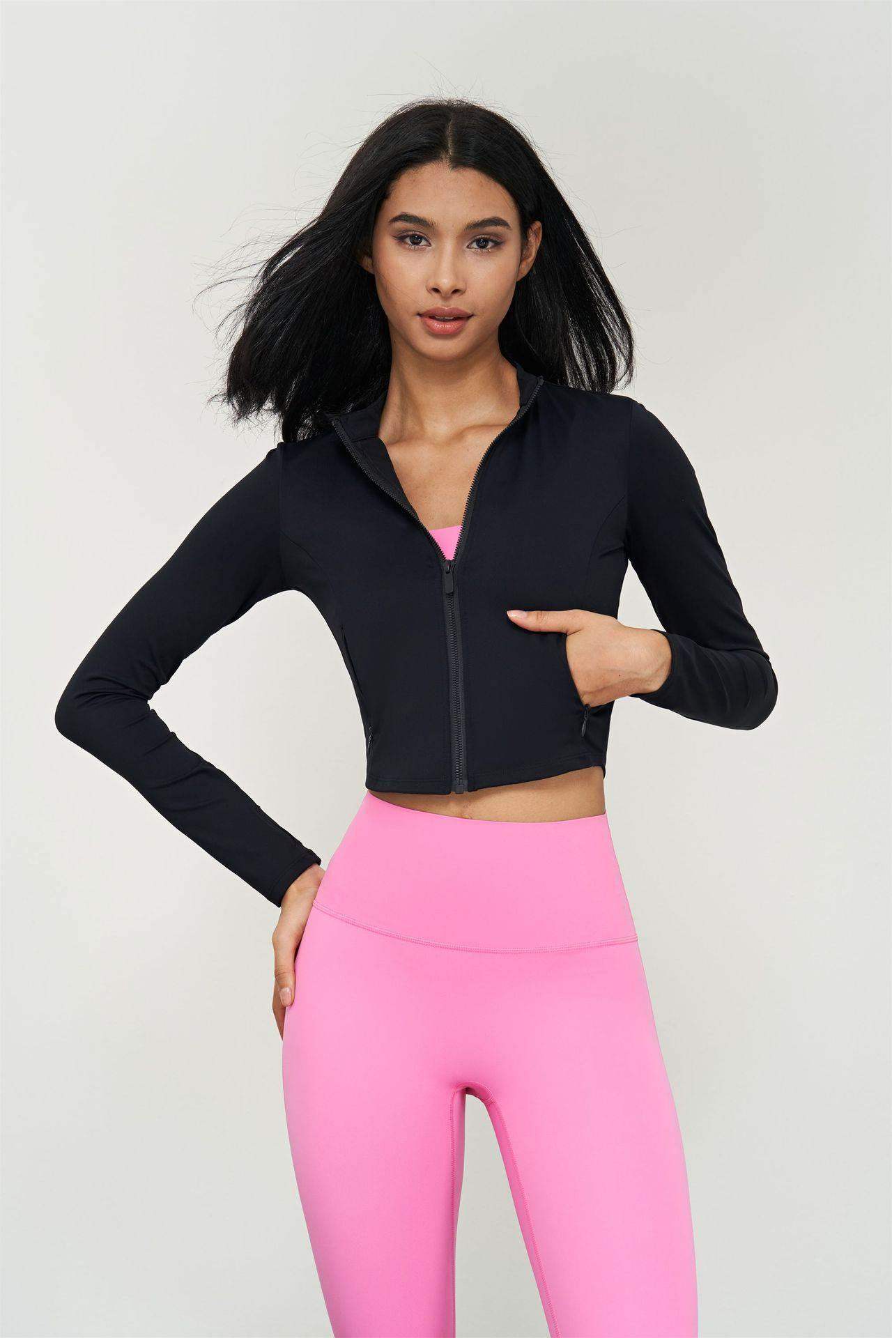 Reißverschluss Yoga Fitness Sportjacke