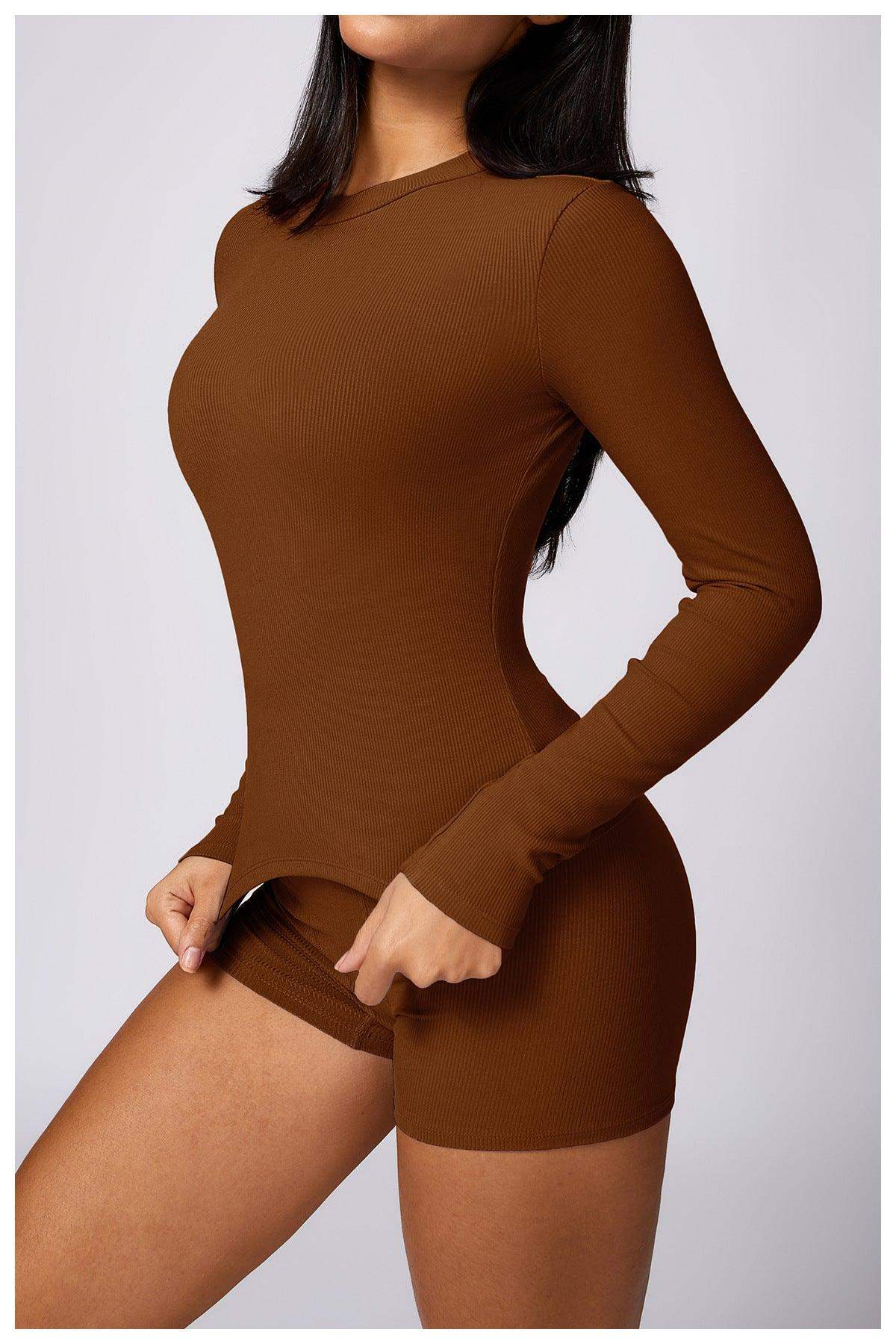 Enganliegender Langarm-Yogaanzug