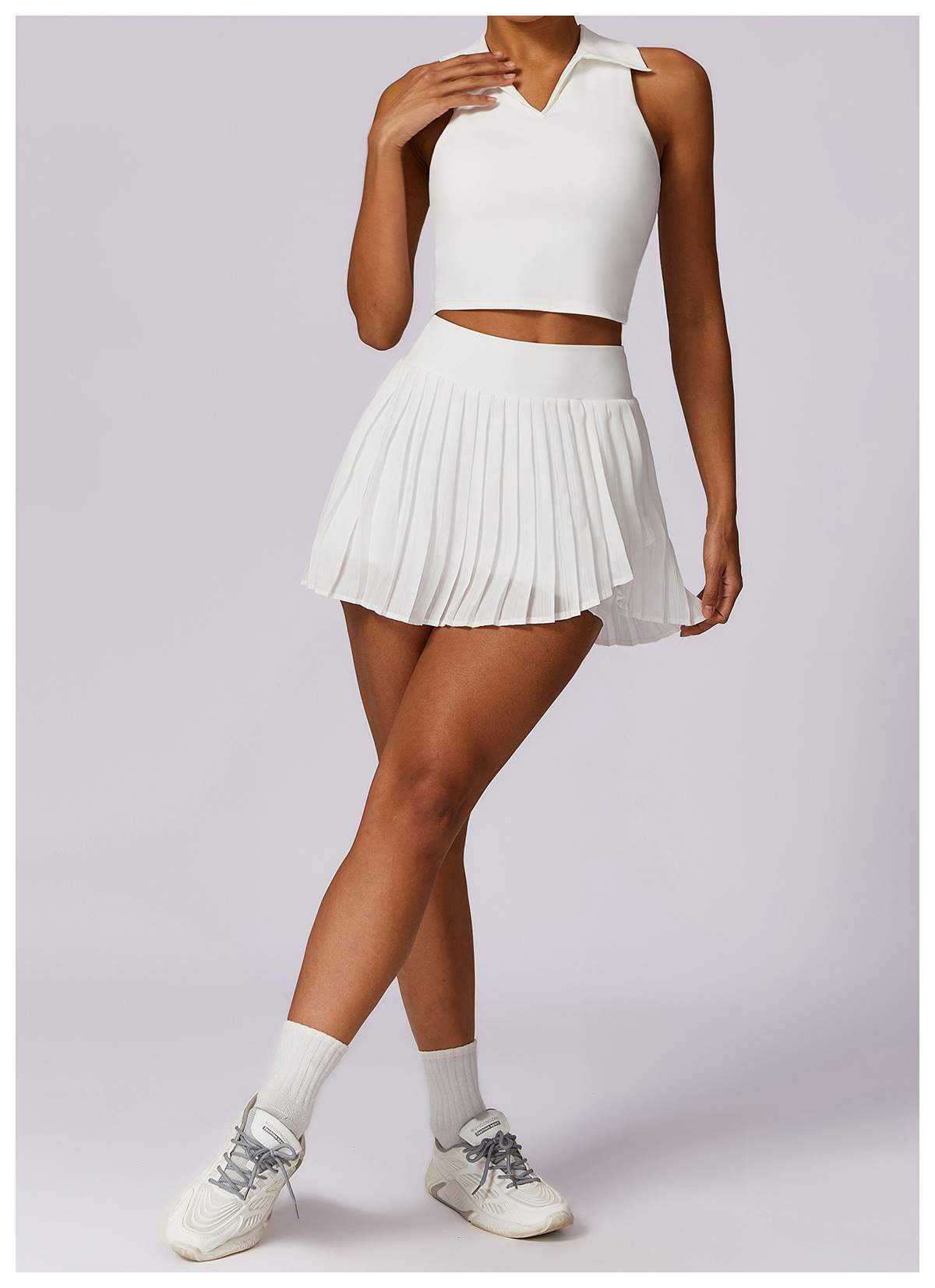 Tennis-Fitness-Top mit Polokragen