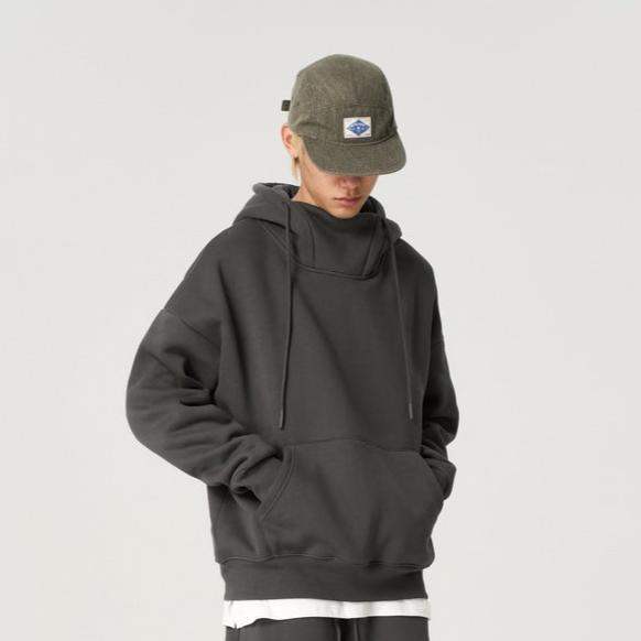 Winddichtes Sweatshirt mit hohem Kragen und Fleecefutter, 350 g