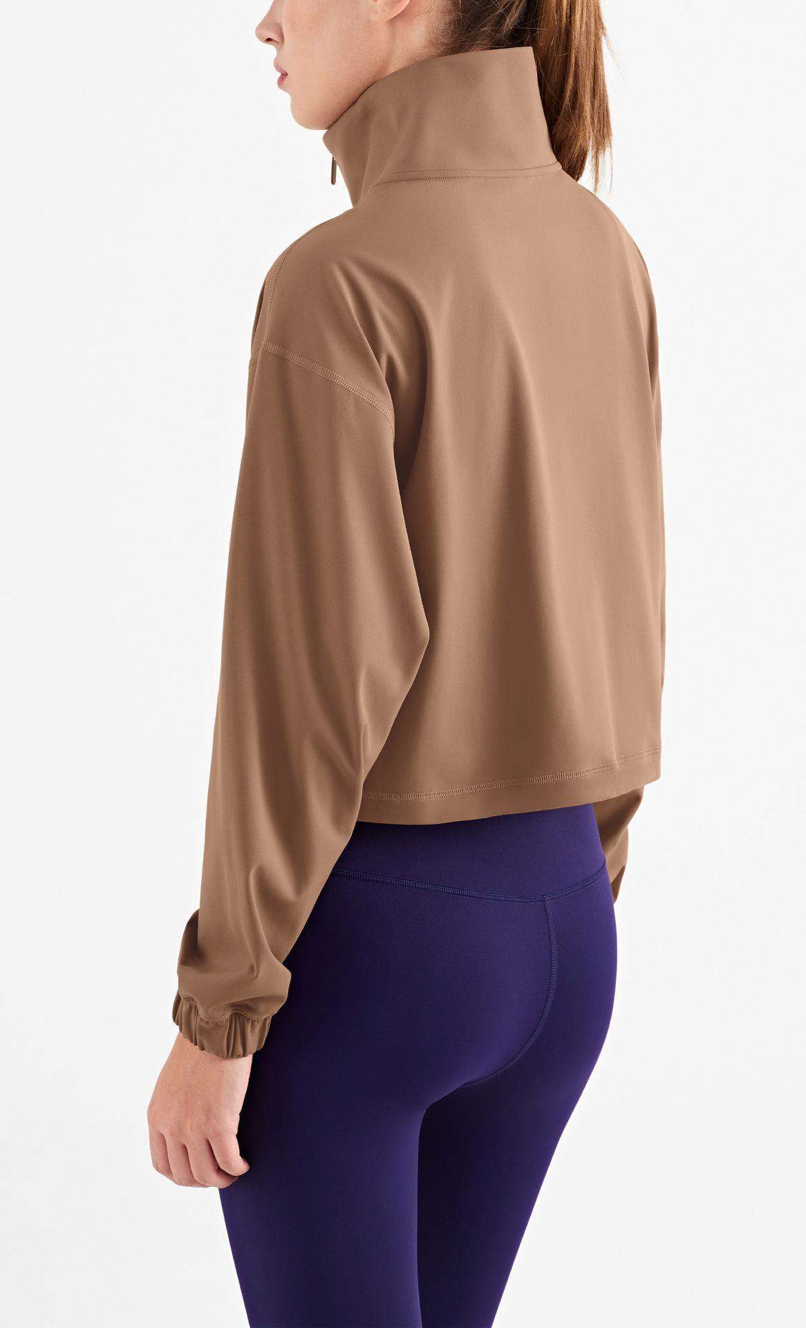 Warme Winterjacke mit halbem Reißverschluss