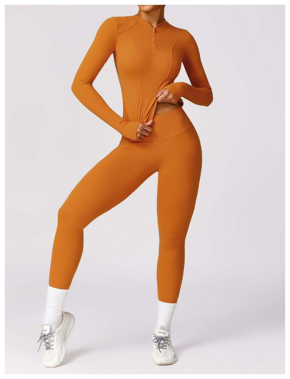 Langarm-Oberteil mit halbem Reißverschluss für Damen