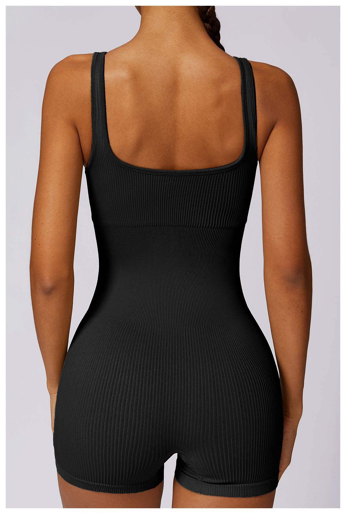Gerippter nahtloser Yoga-Bodysuit