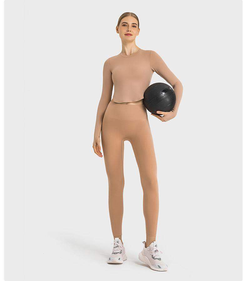 Fitness Langarmshirt mit Seitennahtschlitzen