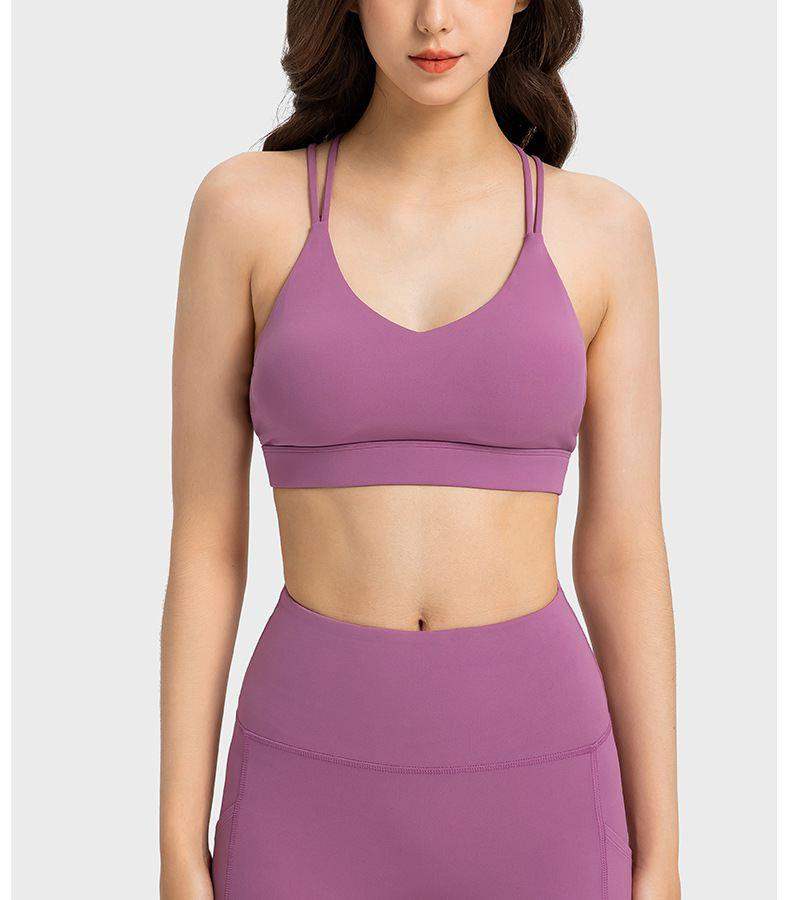 Sport-BH mit doppelten Schultergurten und überkreuztem Rücken