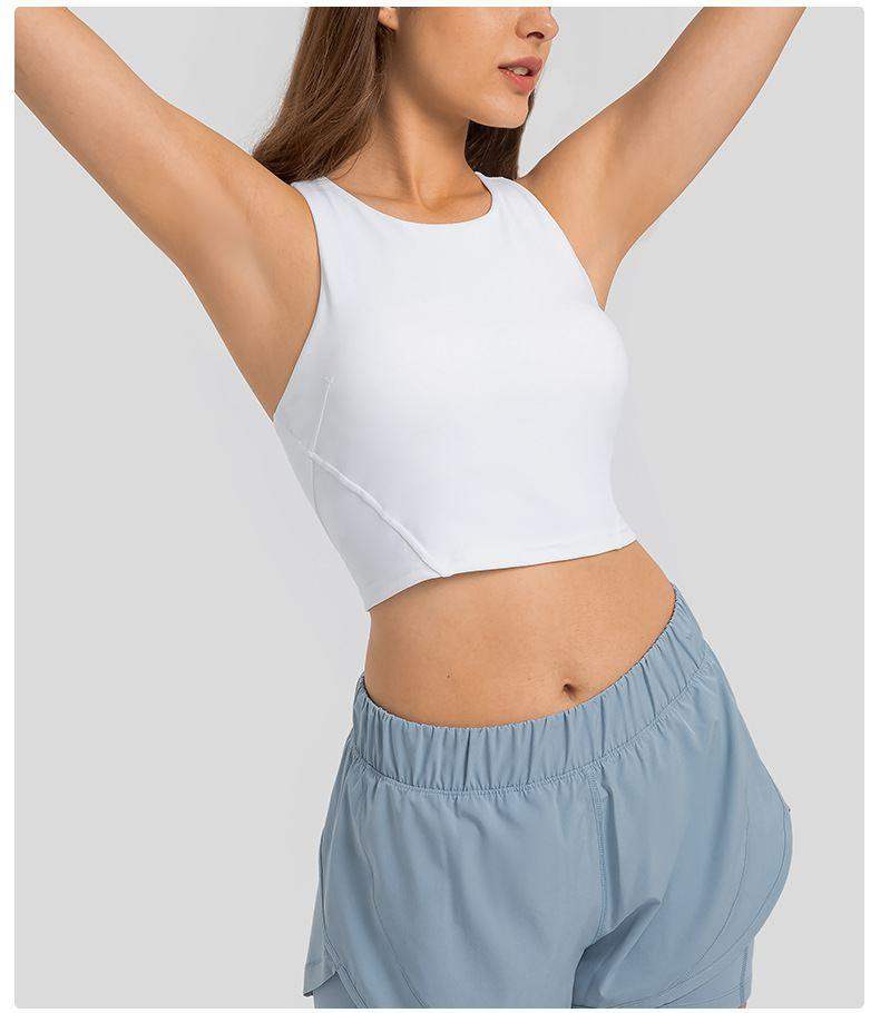 Gepolsterter Sport-BH mit Rundhalsausschnitt