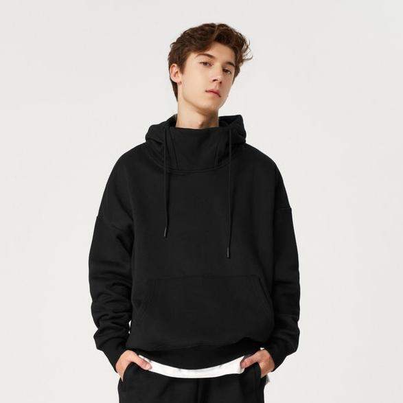 Winddichtes Sweatshirt mit hohem Kragen und Fleecefutter, 350 g