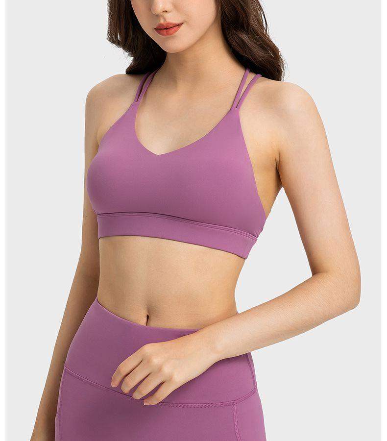 Sport-BH mit doppelten Schultergurten und überkreuztem Rücken