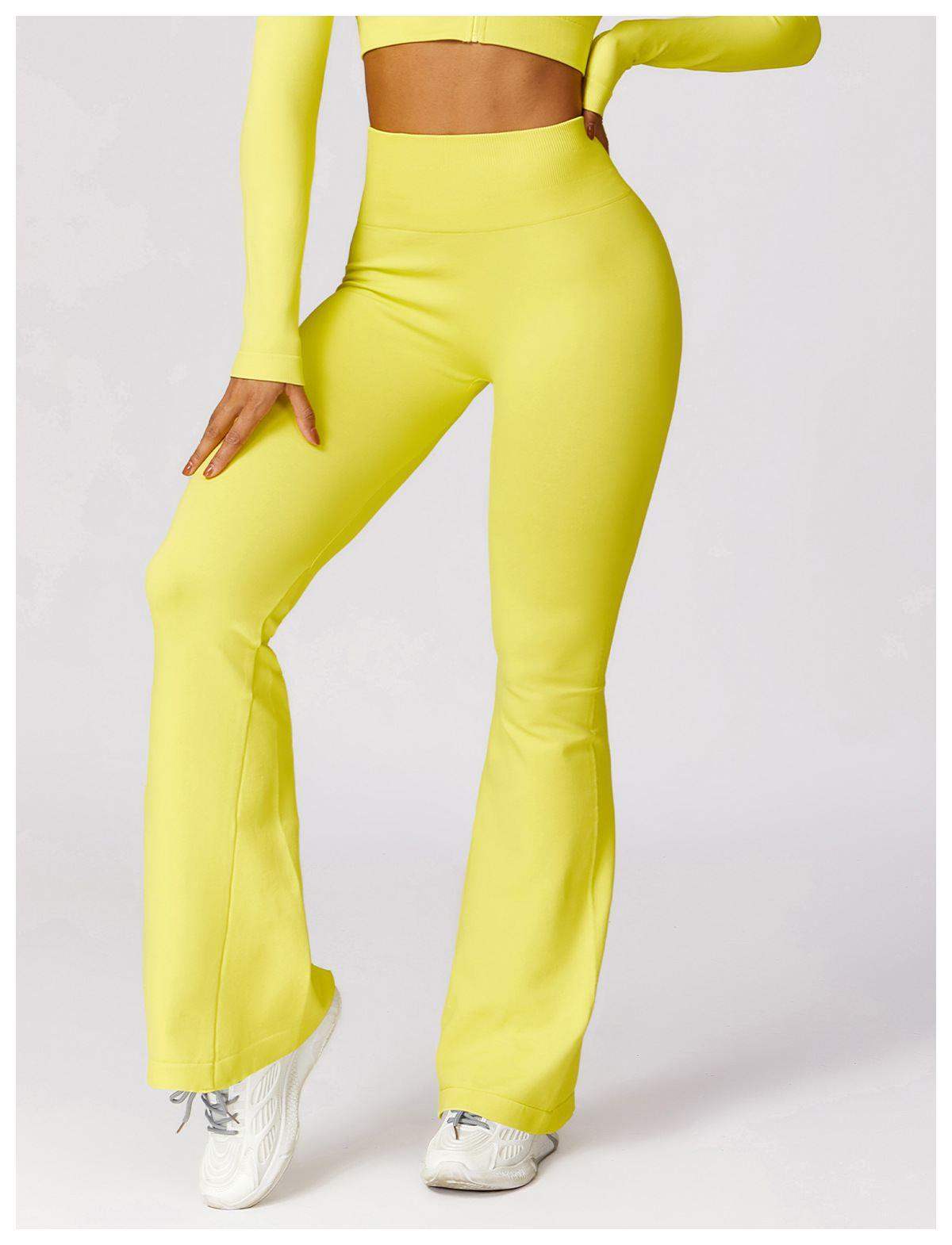 Nahtlose Leggings mit hoher Taille und ausgestelltem Bein