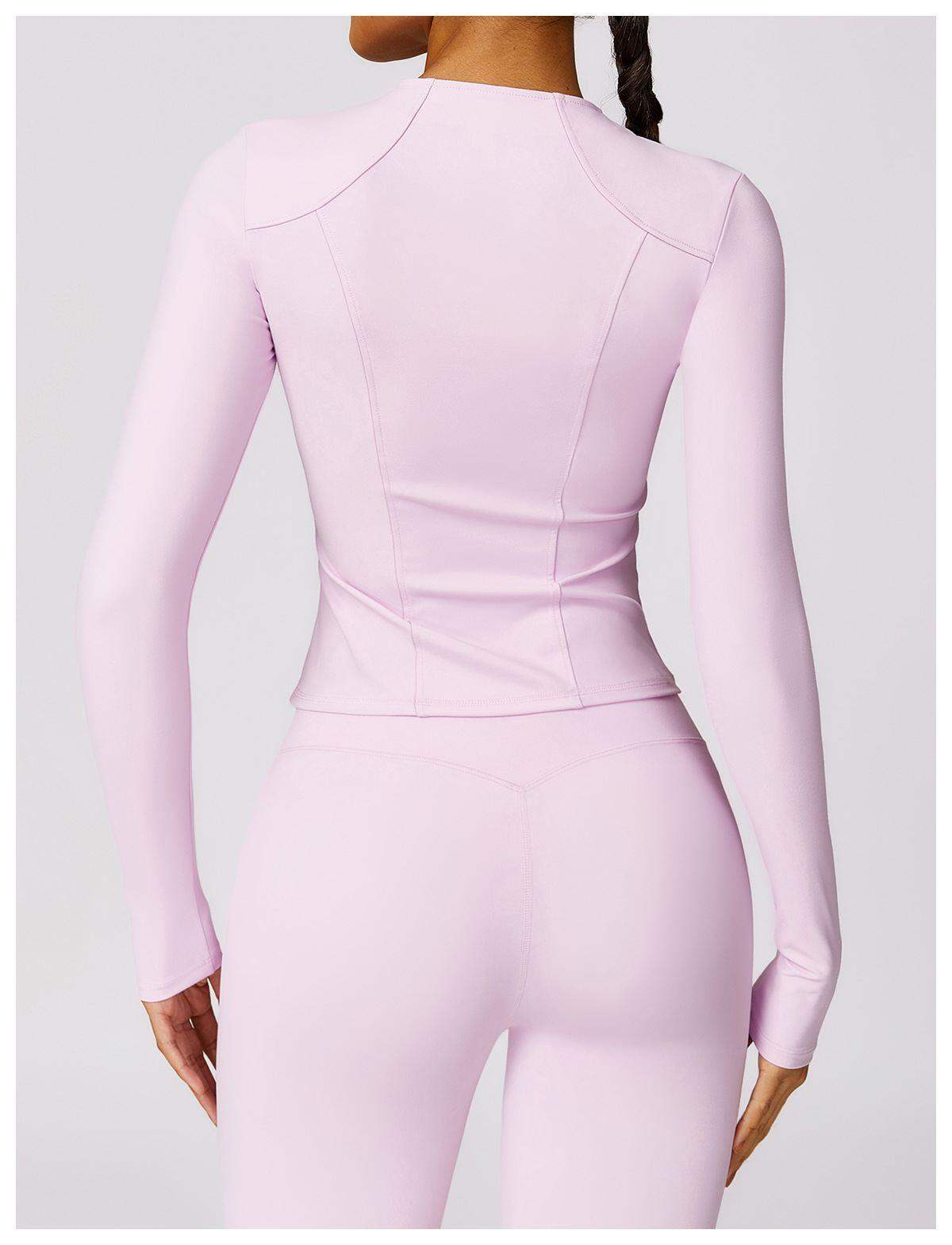 Langarm-Oberteil mit halbem Reißverschluss für Damen