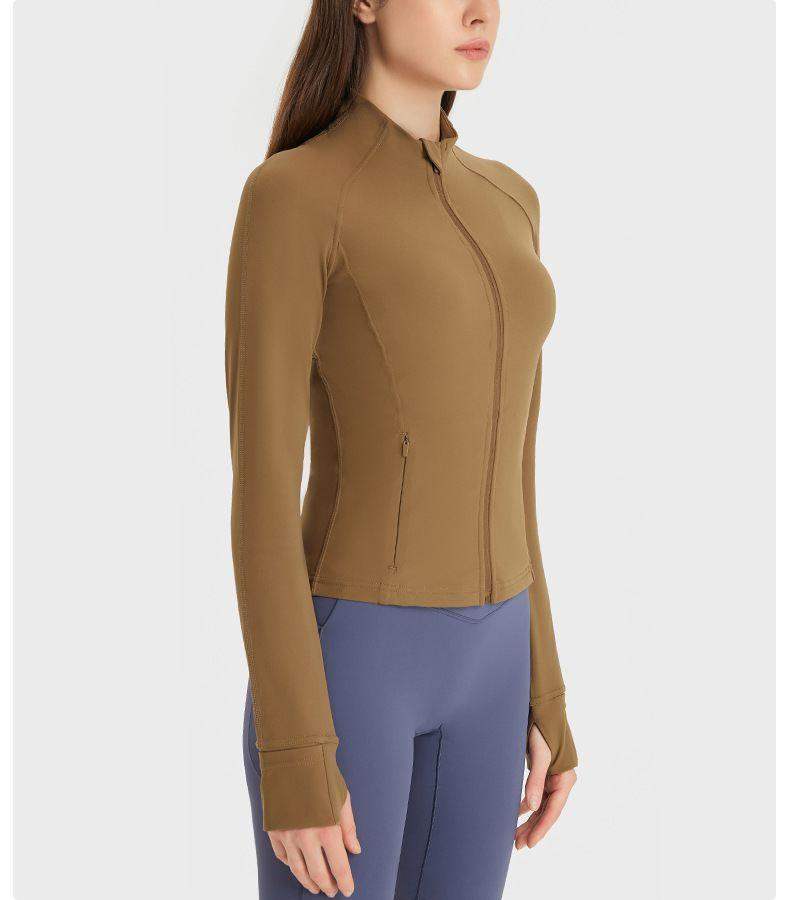 Fitnessjacke mit Reißverschlusstasche