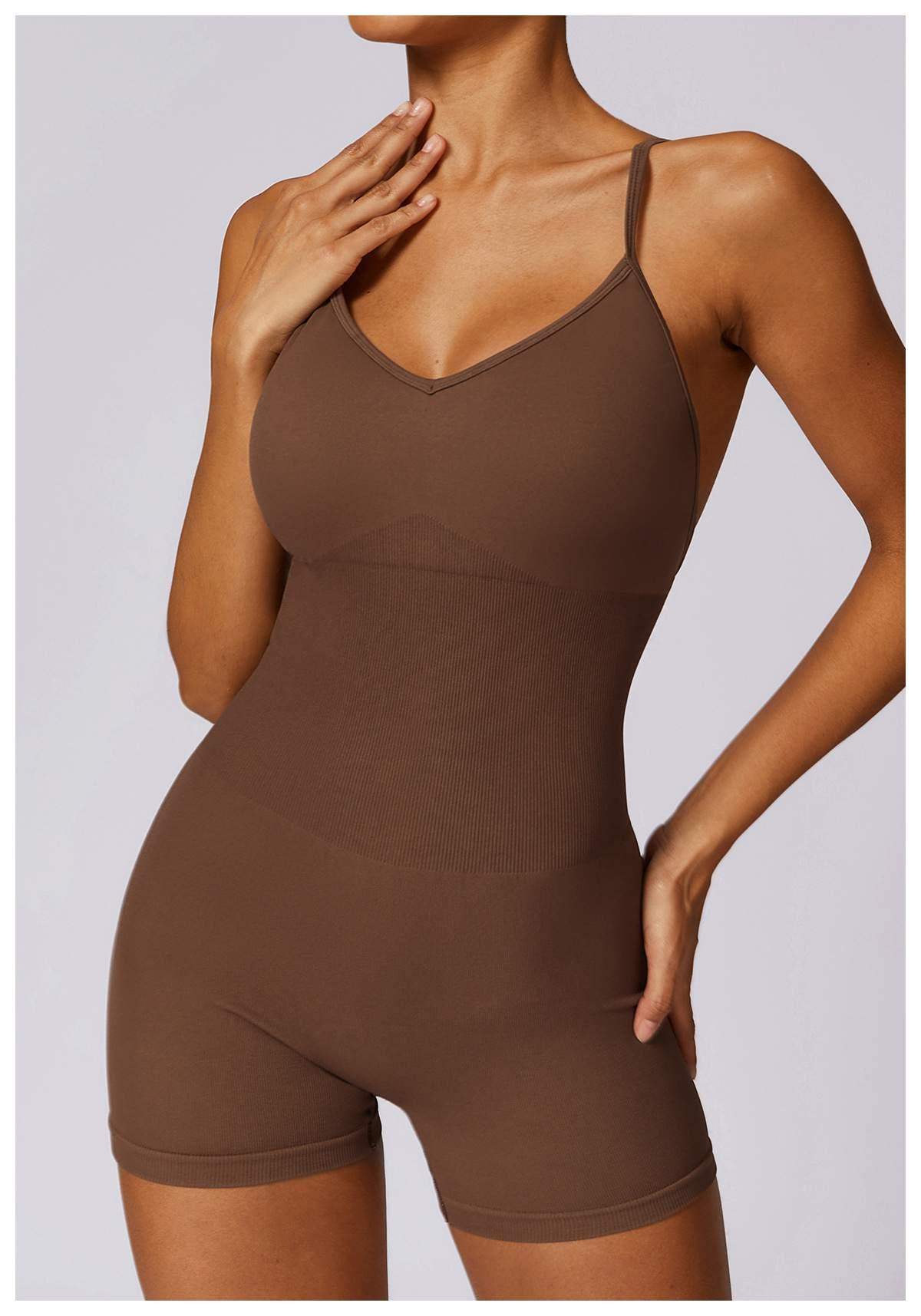 Nahtloser Rücken-Beauty-Yoga-Bodysuit