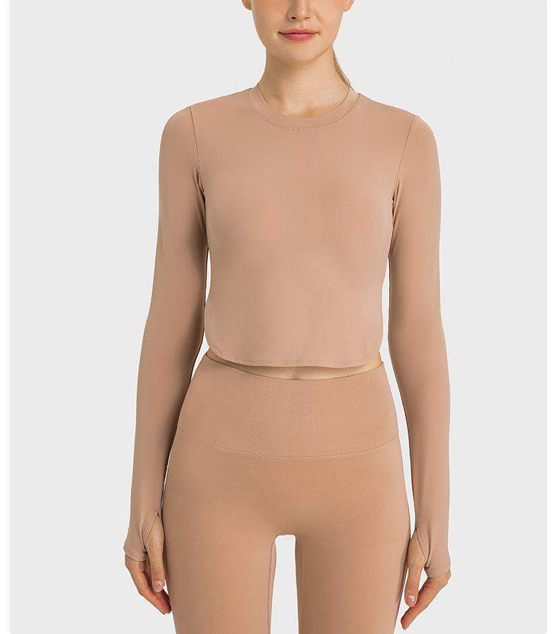 Fitness Langarmshirt mit Seitennahtschlitzen