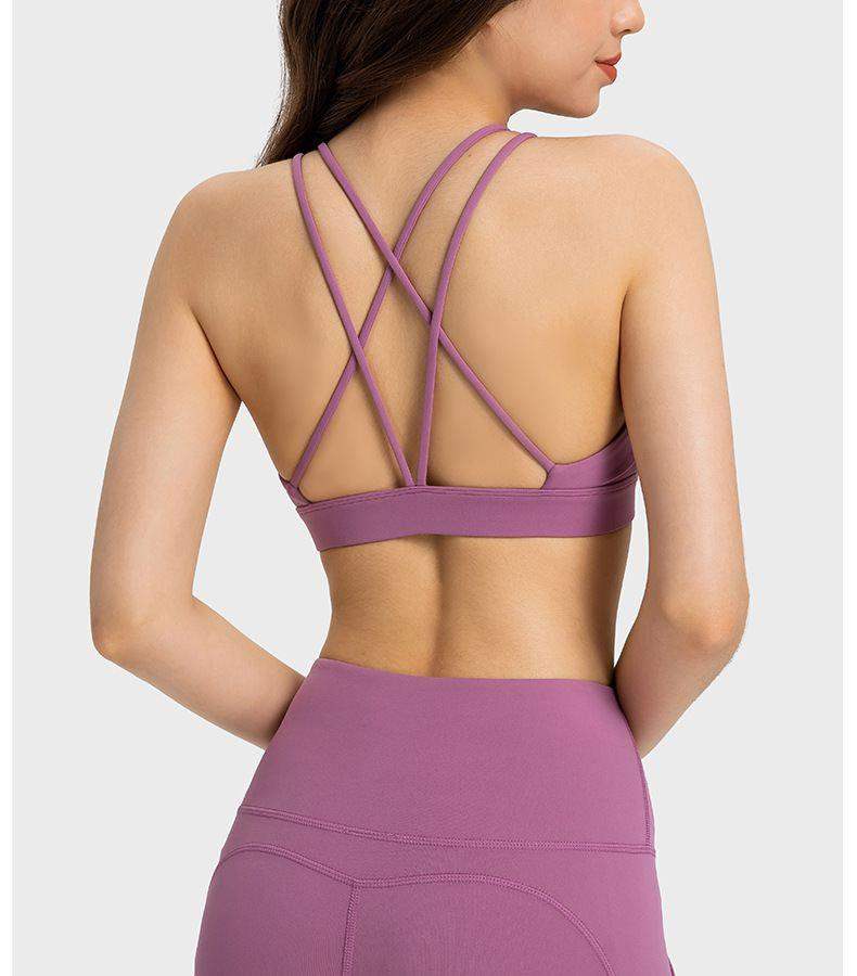 Sport-BH mit doppelten Schultergurten und überkreuztem Rücken