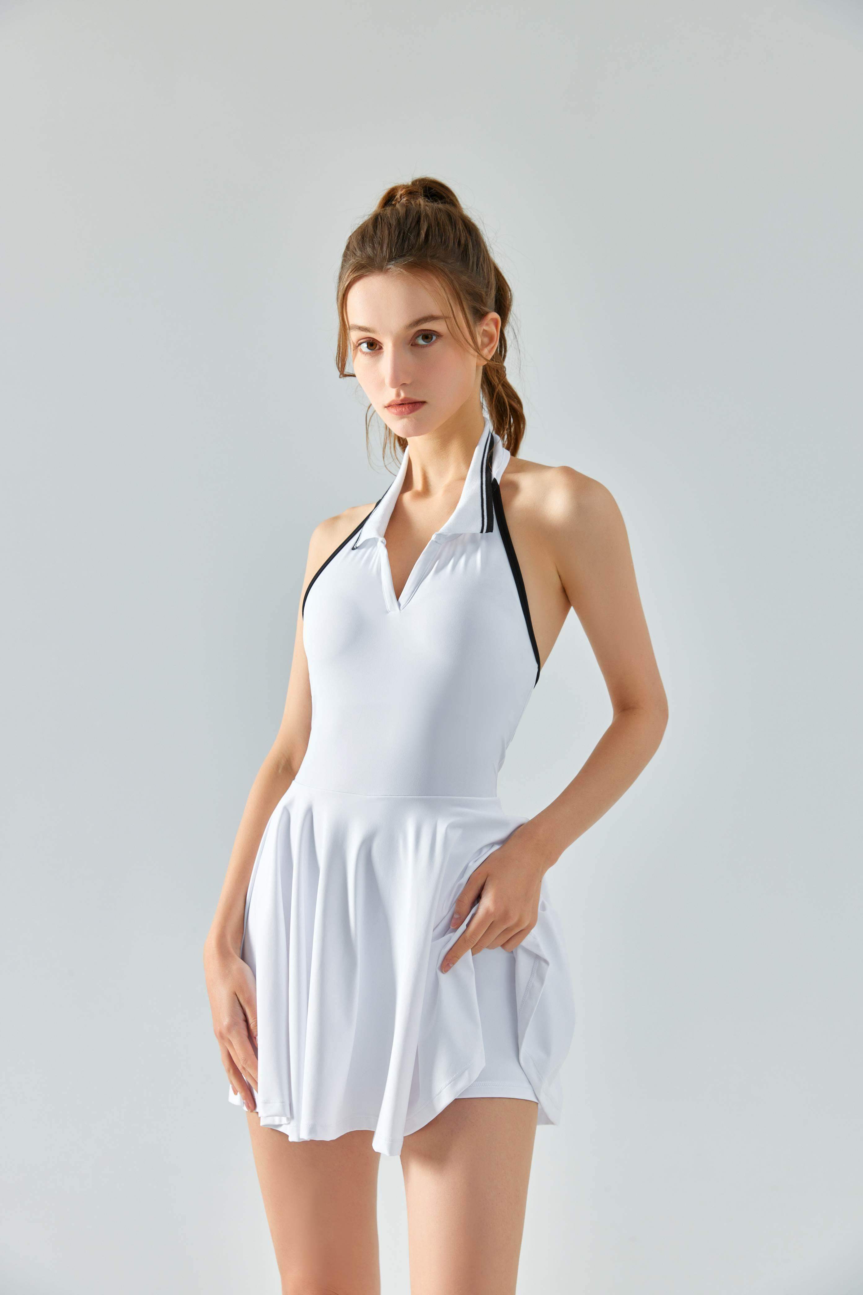 Leichter und atmungsaktiver Tennisrock mit Neckholder